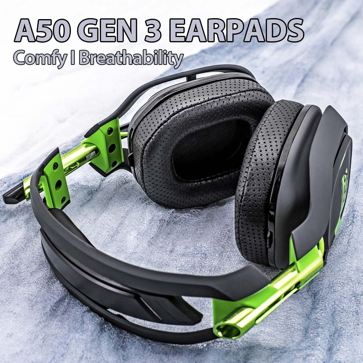 Astro A50 GEN 3 Replacement Ear Pads - Premium Sheepskin Leather Cushions with Breathable Holes | Compatible with A50 GEN 3 Headset | Mod Kit & Accessories | Perfect for Gaming, Streaming & Long Wear Comfort