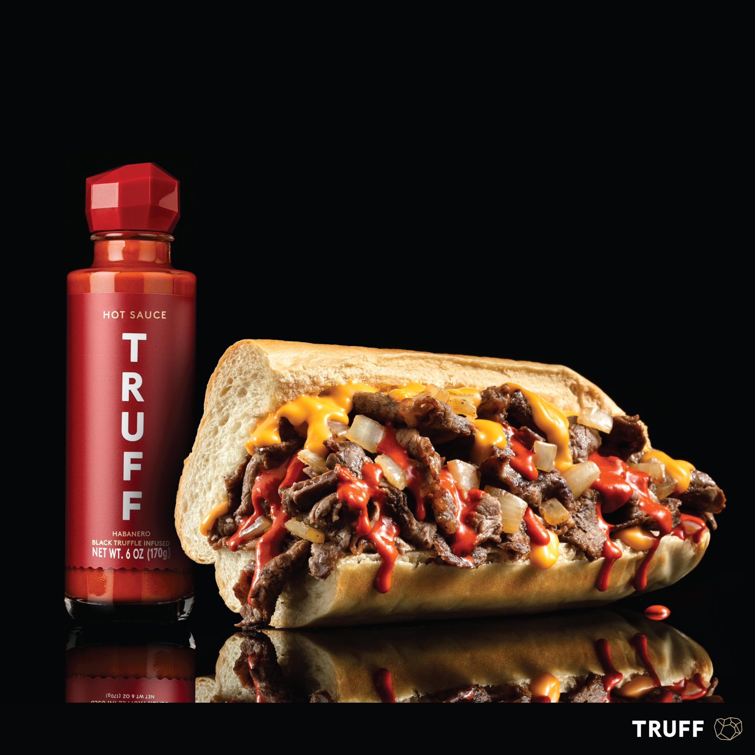 TRUFF Habanero Black Truffle Hot Sauce - Premium Spicy Gourmet Sauce with Jalapeño, Red Chili Peppers & Black Truffle Oil - Infused with Agave Nectar for Intense Heat - 6oz Bottle - Perfect for Tacos, Burgers, Pizza & Gourmet Cooking