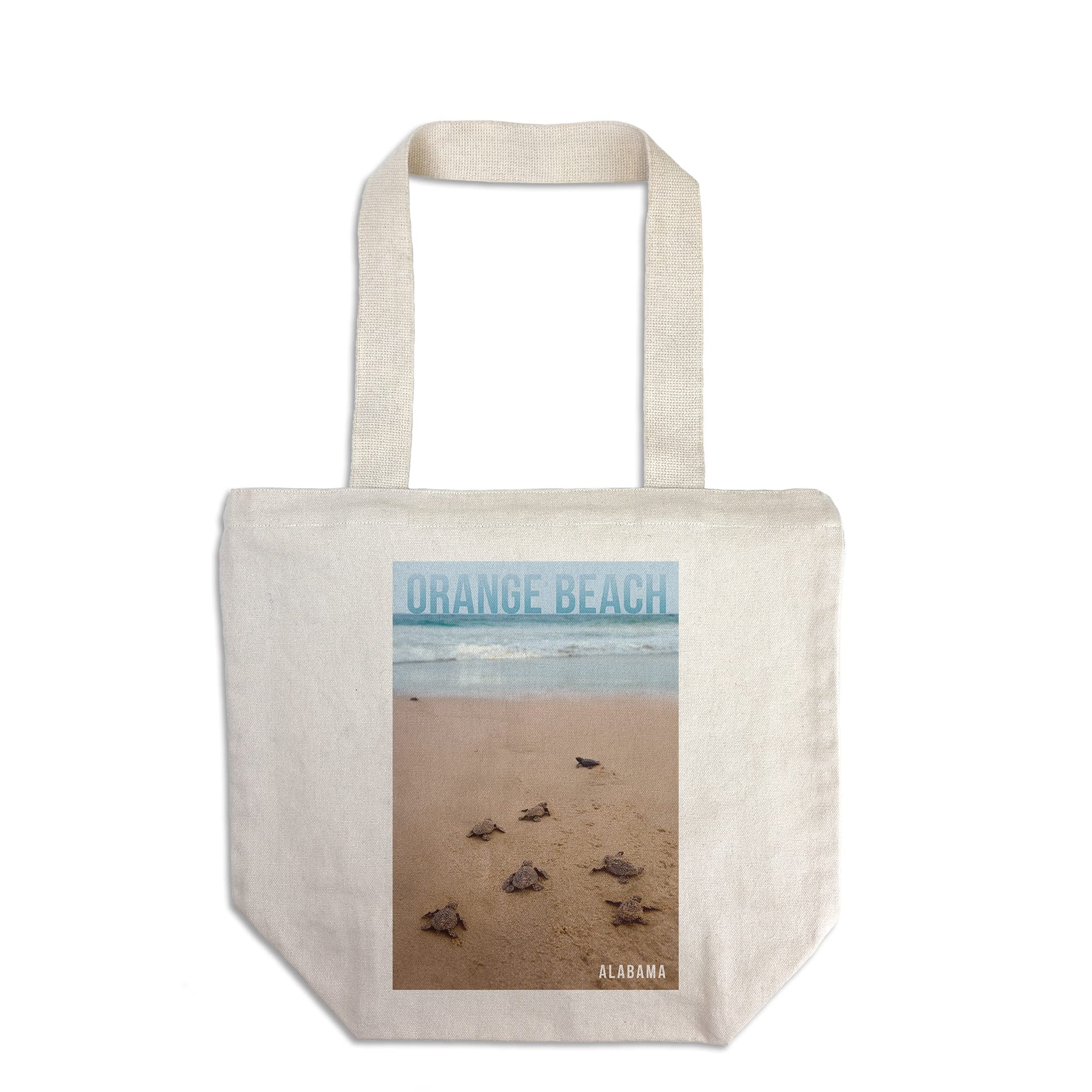 Lantern Press Orange Beach Alabama Sea Turtles Hatching Tote Bag - 100% Cotton Canvas Reusable Shopping Bag - Perfect for Beach Trips, Groceries & Eco-Friendly Lifestyle