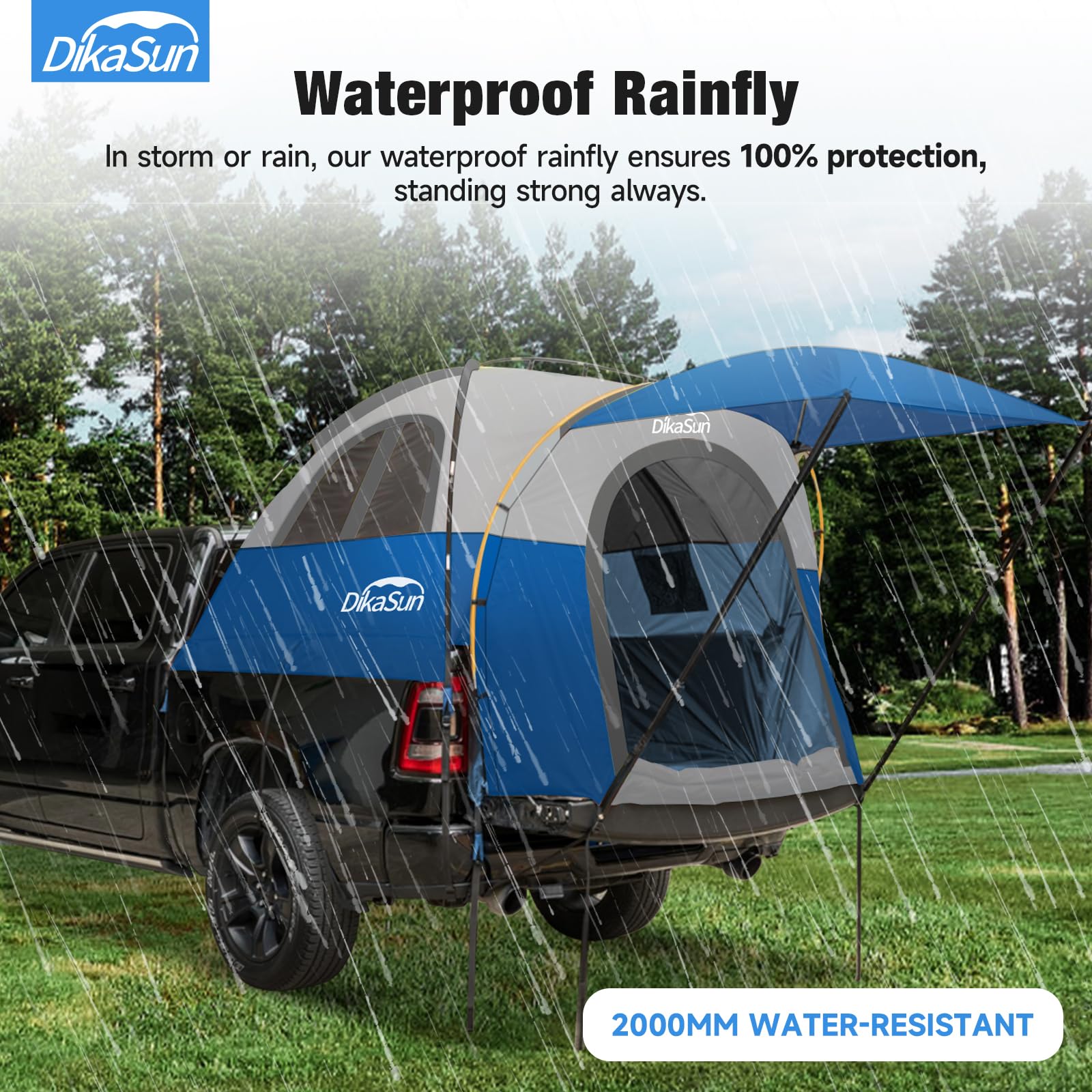 **Waterproof Double Layer Truck Bed Tent for 5.5-5.8 Ft Pickups – PU3000mm Tear-Resistant, 2-Person Camping & Outdoor Shelter with Awning – Perfect for Road Trips, Overlanding & Backyard Adventures**