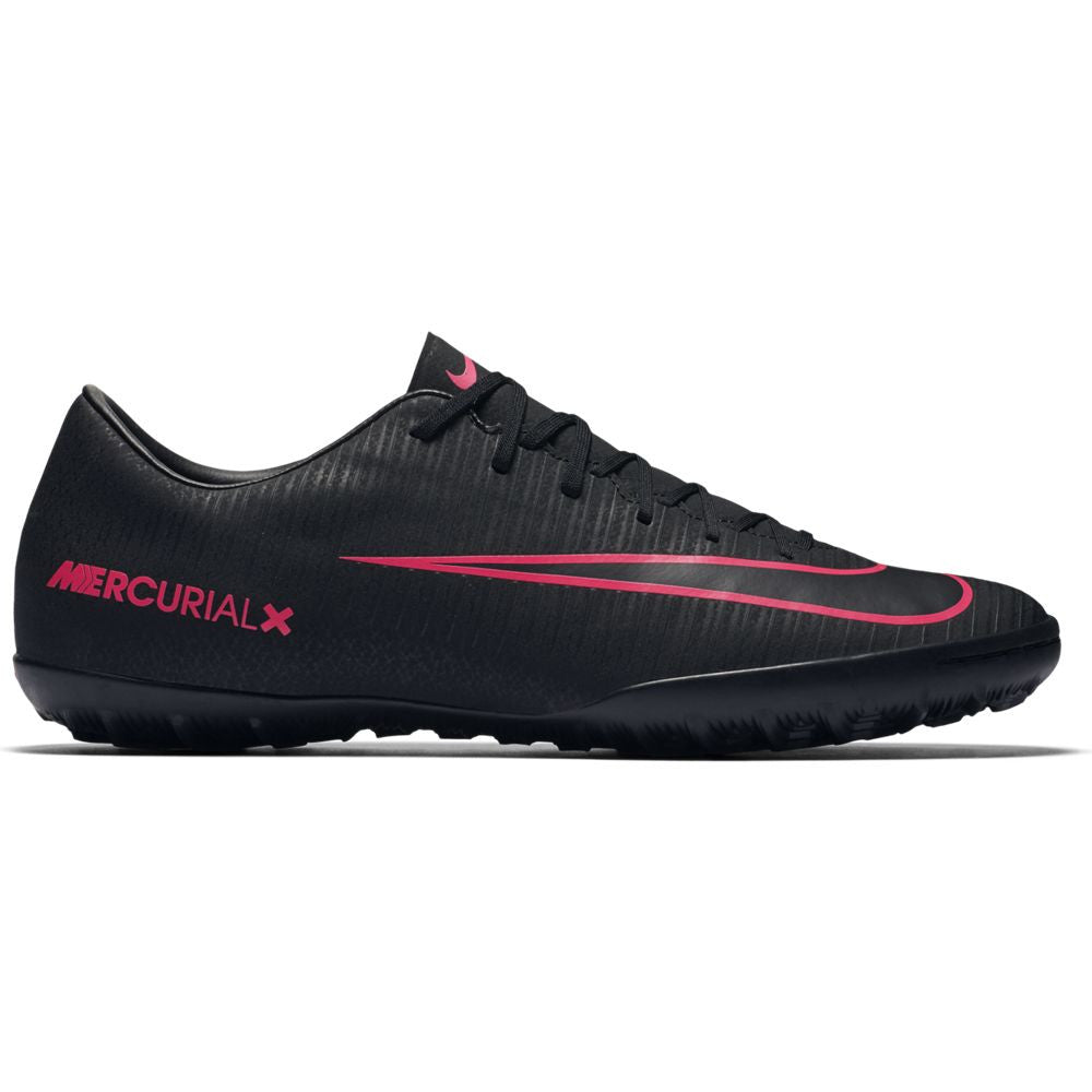Nike Mercurial Victory VI TF Turf Soccer Shoes for Men - Black/Black - Artificial Grass & Indoor Soccer Cleats for Training & Matches