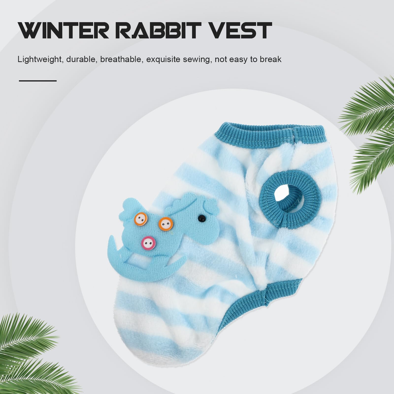 POPETPOP Bunny Vest - Warm Winter Rabbit Clothes & Small Pet Apparel - Cozy Fleece Jacket for Bunnies, Dogs & Small Animals - Perfect for Indoor/Outdoor Winter Adventures
