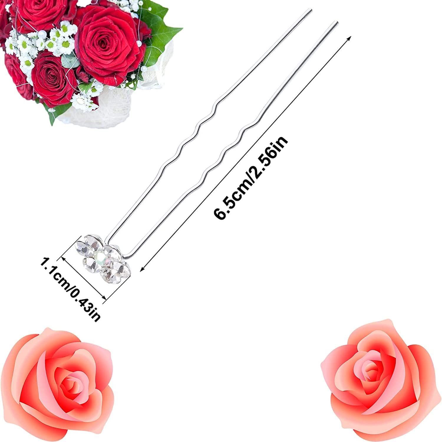 Belicia 40Pcs Sparkling Crystal Rhinestone Bridal Hair Pins - Wedding Hair Accessories for Brides, Bridesmaids & Prom - Perfect for Updos, Half-Up Styles & Special Occasions