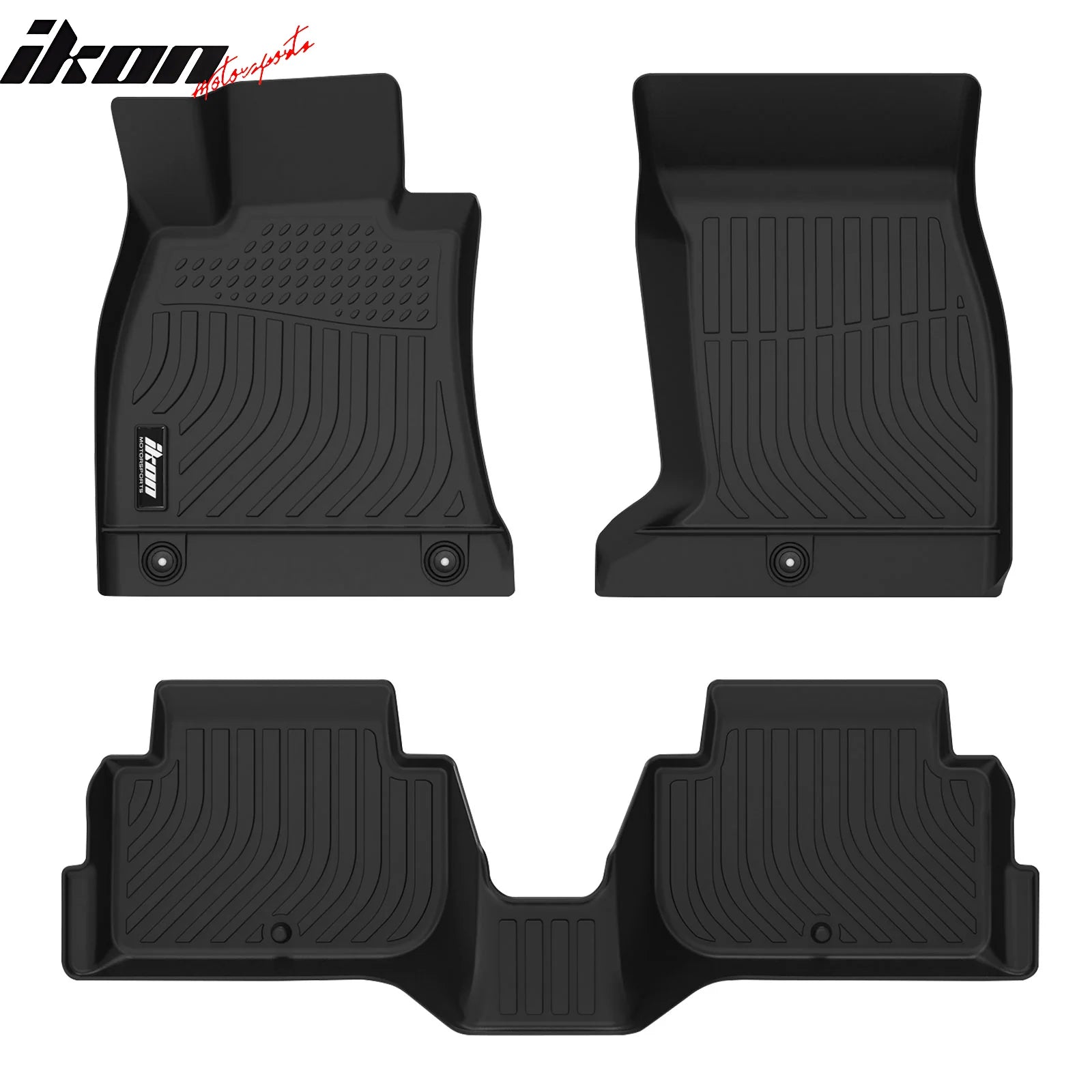IKON Custom 3D All-Weather Floor Mats for 2018-2023 Kia Stinger AWD - 3-Piece Set with 1st & 2nd Row Protection - Durable Carpet Liners for Snow, Mud, and Spills - Perfect for Winter, Off-Road, and Daily Commute