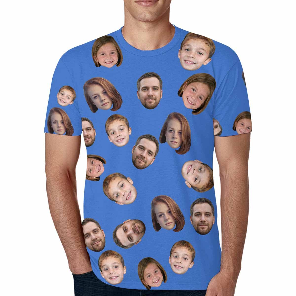 Custom Photo T-Shirts for Men - Personalized Multi Face Novelty Shirts for Boyfriend, Husband & Dad - 18 Color Options - Perfect for Birthdays, Anniversaries & Father's Day Gifts