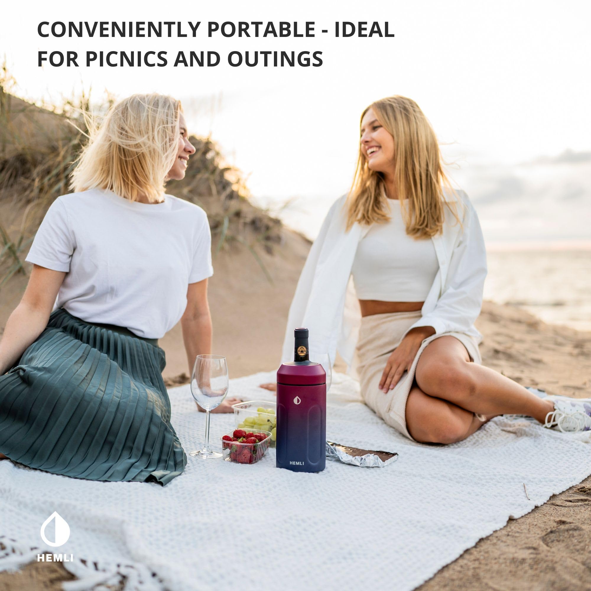 Premium Wine Bottle Insulator Sleeve & Chiller Cooler - Elegant Champagne Bottle Holder for Women | Perfect for Parties, Picnics & Gift Giving