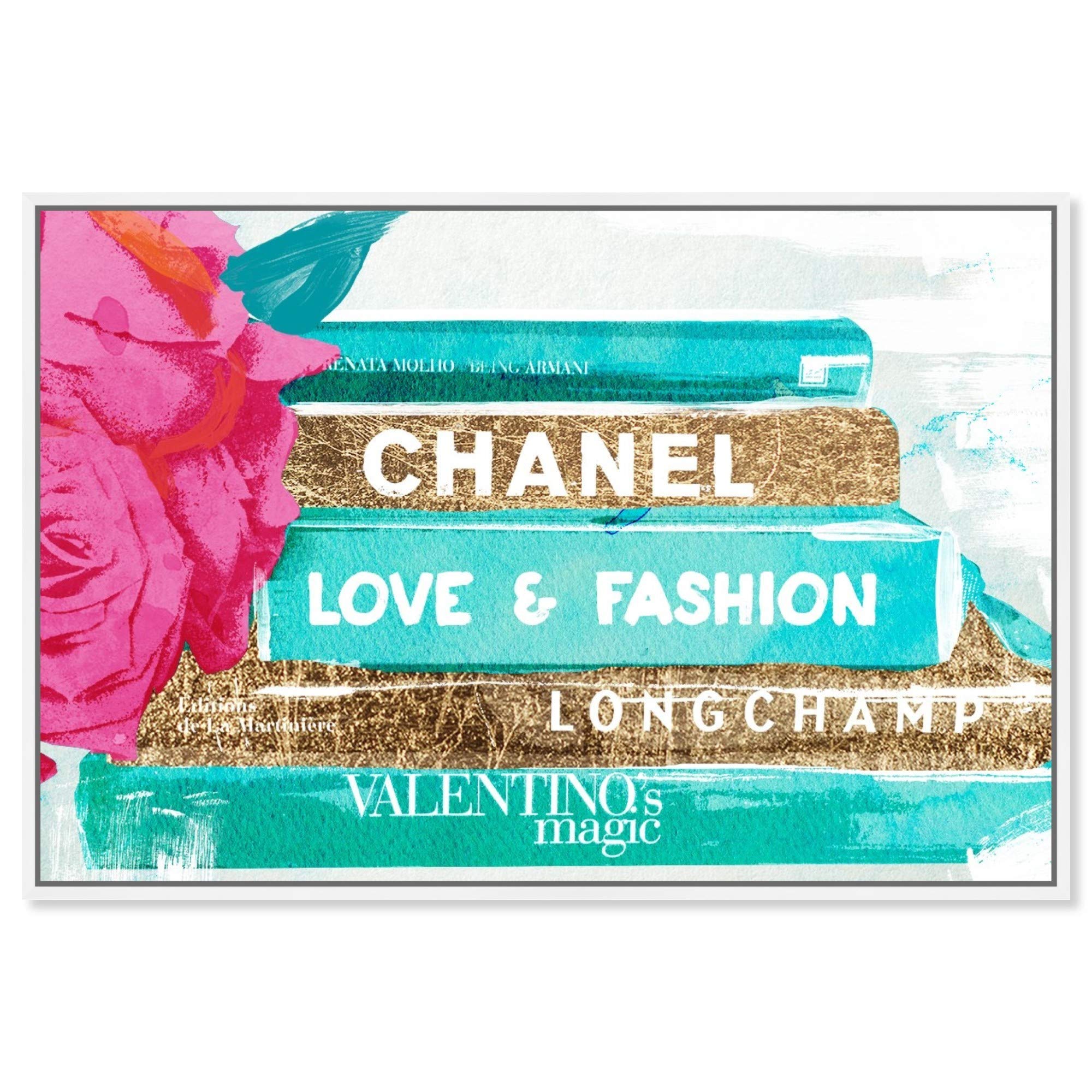 Oliver Gal Artist Co. 'Ideals of Style' Fashion & Glam Framed Wall Art - 24x16 Inch Blue & Gold Canvas Print for Home Decor | Perfect for Living Room, Bedroom & Office Wall Decoration