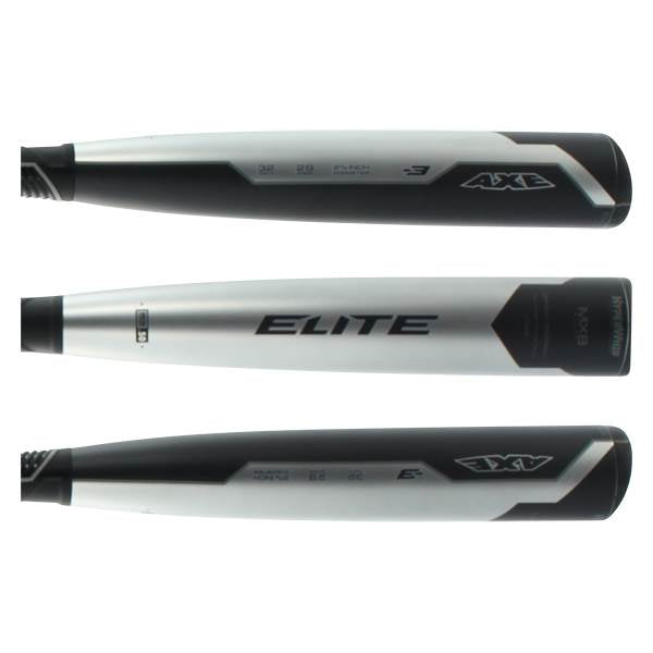 New Baden Axe Elite Hybrid L130G BBCOR Baseball Bat - Black/Silver 2 5/8