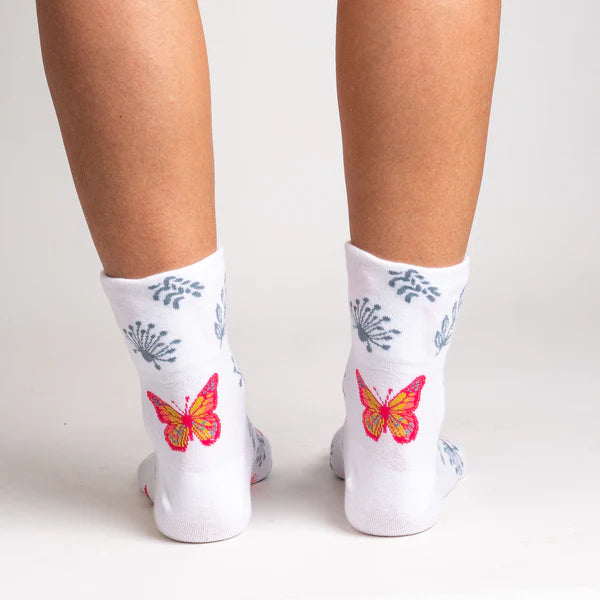 Fun & Colorful Take Flight Crew Socks with Turn Cuff - Perfect for Travel, Work & Everyday Comfort | Sock It To Me