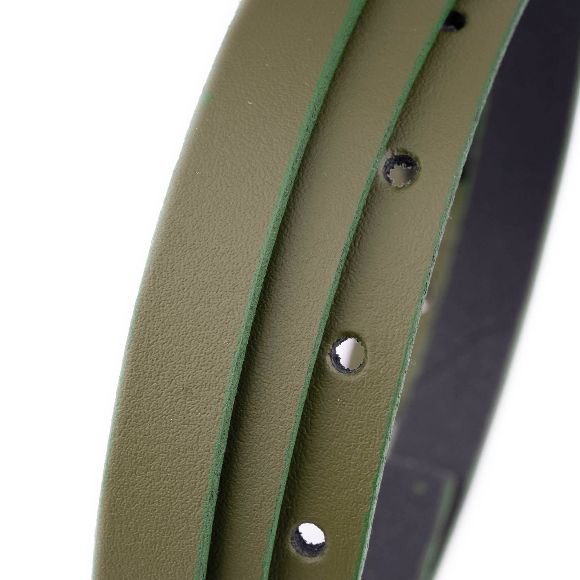 1.5 cm Olive Green Genuine Leather Belt Strap for Versace Buckles - Women's Replacement Accessory - Perfect for Designer Belt Repair & Fashion Outfits