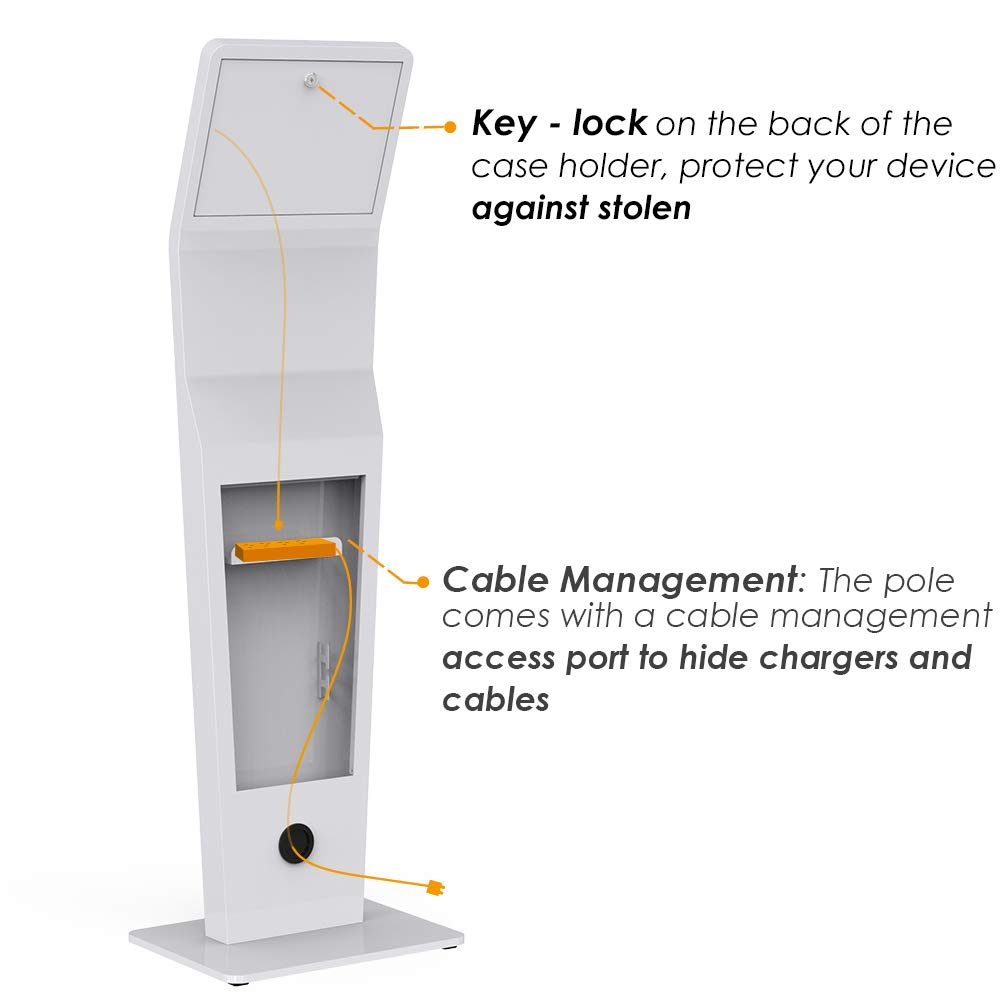 Premium All-Metal Anti-Theft iPad Floor Stand with Key Lock - Compatible with iPad Pro 12.9