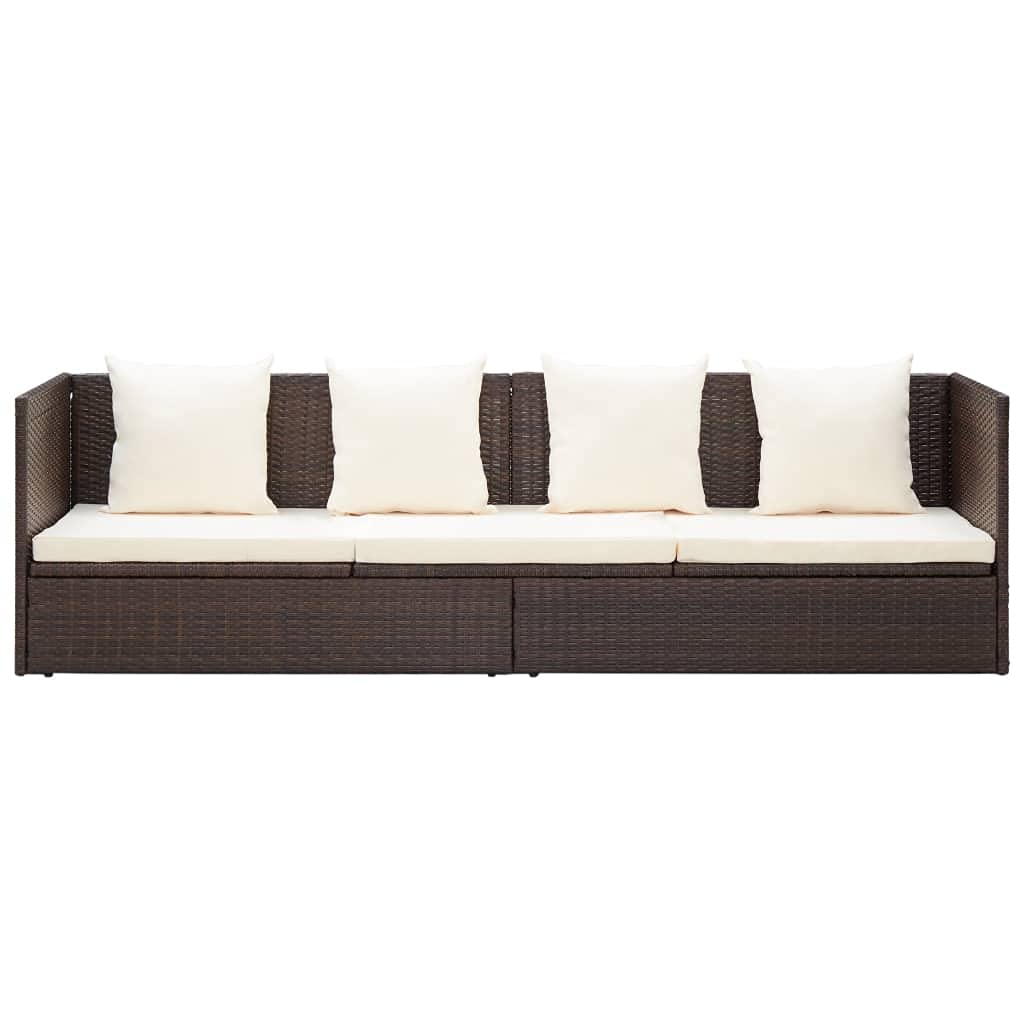 FAMIROSA Rattan Lounge Bed with Cushion - Outdoor Relaxation