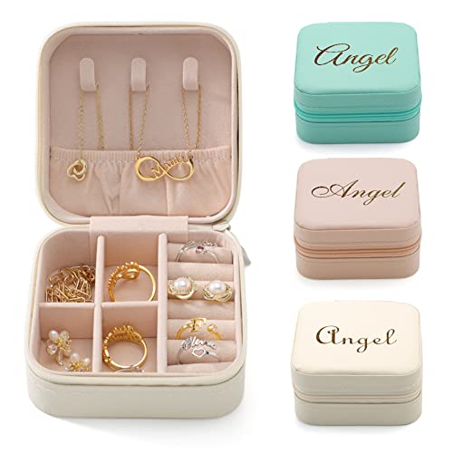 Personalized Leather Jewelry Box for Women - Custom Name Engraved Travel Jewelry Case - Perfect Bridal Gift for Wedding, Engagement & Bridesmaids (Style 01) | Great for Travel, Home Storage & Special Occasion Gifts
