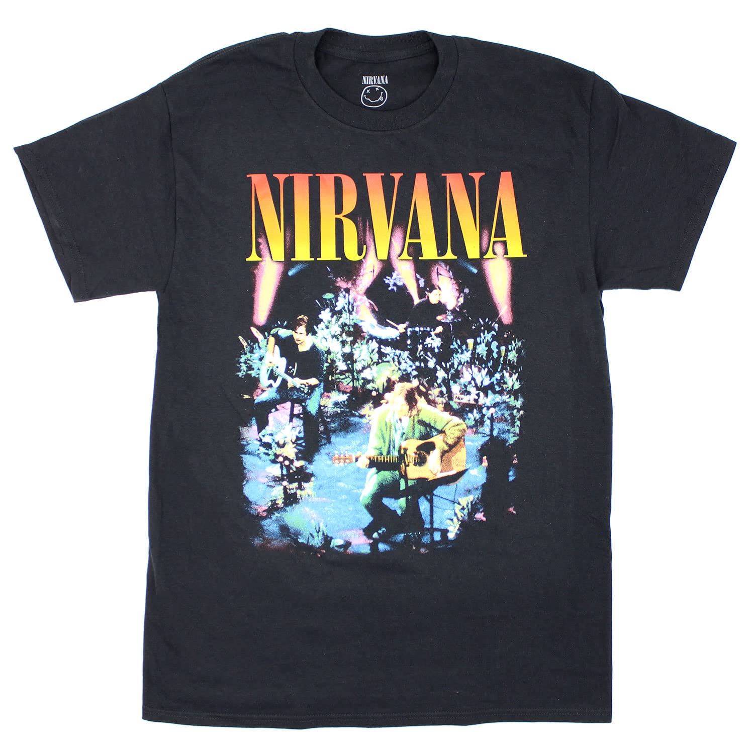 Nirvana Men's Vintage Live Concert Photo Graphic T-Shirt - Black | 90s Grunge Band Tee for Concerts & Casual Wear