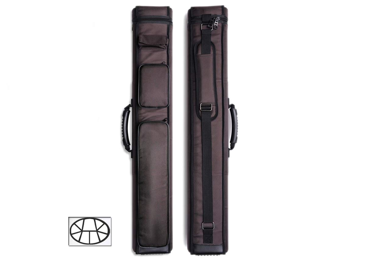 DELTA Knight Series 3x6 Hard Billiard Cue Case - Durable Brown/Black Pool Stick Holder - Perfect for Tournament Travel & Home Storage
