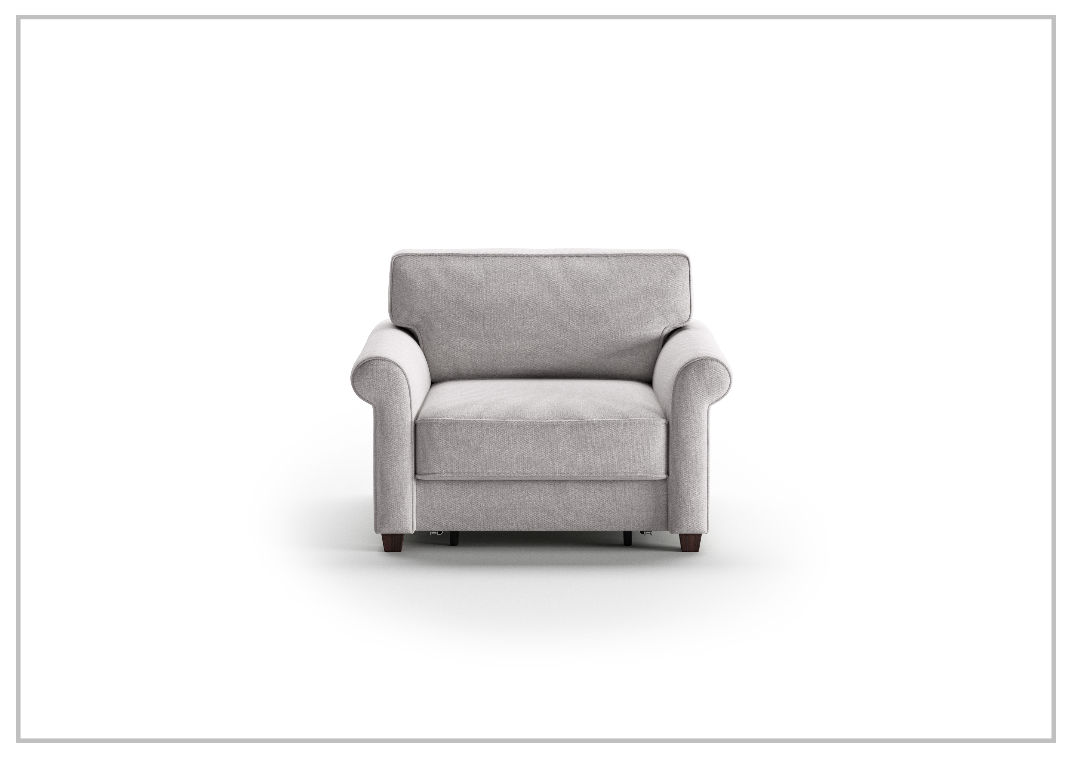Luonto Casey Fabric Convertible Sofa Sleeper with Walnut Legs - Perfect for Small Spaces, Guest Rooms & Apartments