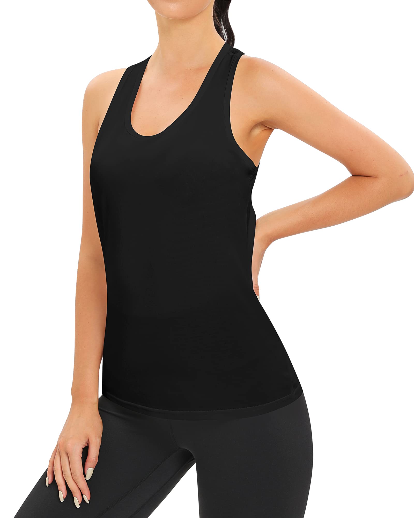 2 Pack Women's Workout Tank Tops - Racerback Yoga Shirts, Loose Mesh Running Tops for Gym & Fitness | Breathable Athletic Wear for Yoga, Running, Cardio & Training