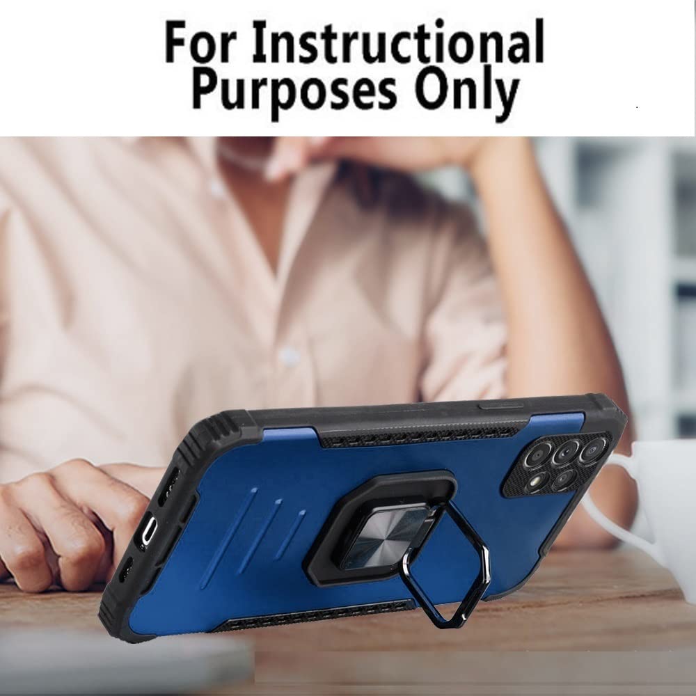 Samsung Galaxy A13 5G Phone Case with Ring Stand & Magnetic Car Mount - Shockproof Hybrid Protective Cover (Blue) | Perfect for Driving, Work & Everyday Use