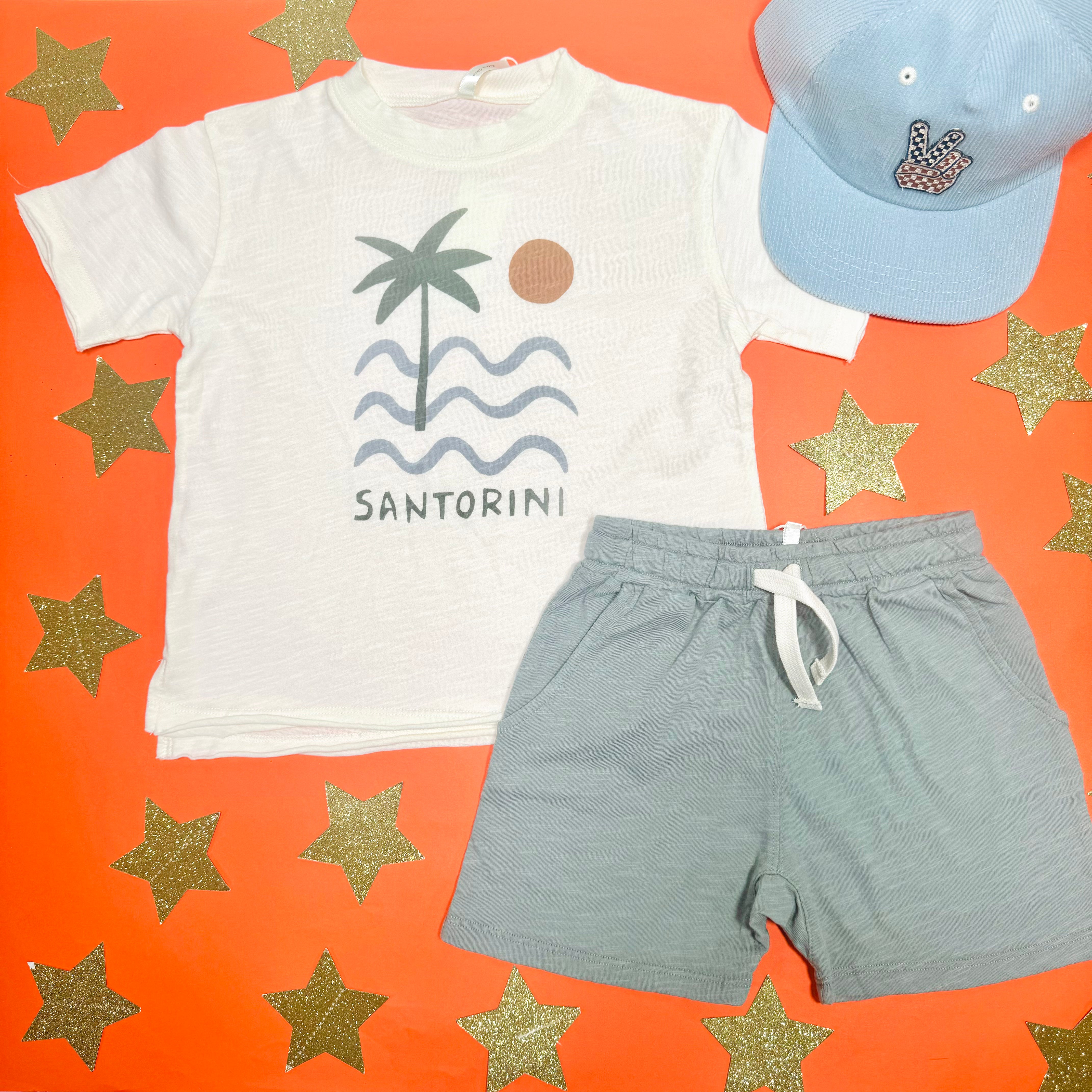 Santorini T-Shirt for Men & Women - Comfortable Cotton Casual Tee for Travel, Vacation & Everyday Wear
