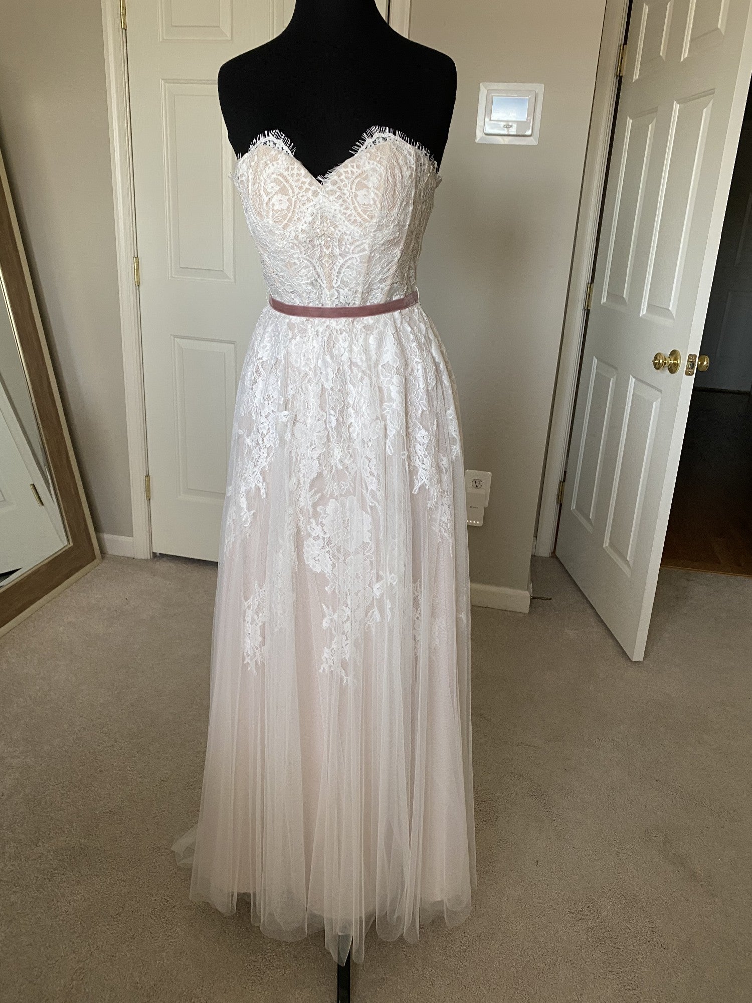 BHLDN Willowby Geranium Wedding Gown - Elegant Lace Bridal Dress for Boho & Beach Weddings