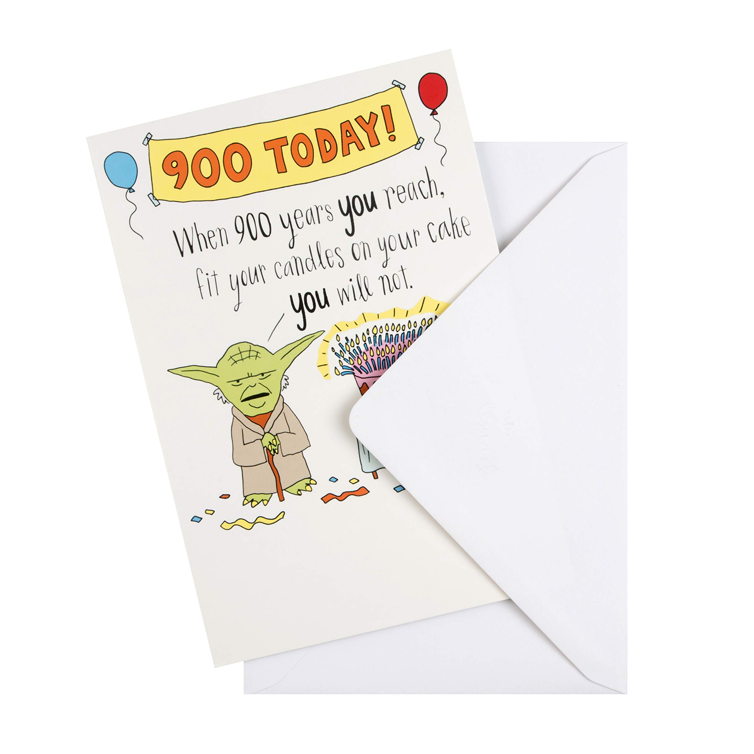 Funny Star Wars Yoda Birthday Card - Hallmark Illustrated Greeting Card for Friends, Family & Coworkers - Perfect for Jedi Fans & Humor Lovers