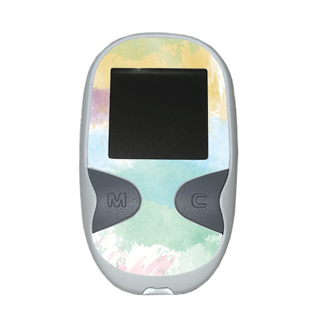 MightySkins Glossy Glitter Skin Cover for Care Touch Glucose Meter - Watercolor White | Protective Durable High-Gloss Finish | Easy to Apply | Made in USA | Perfect for Diabetes Management & Stylish Protection