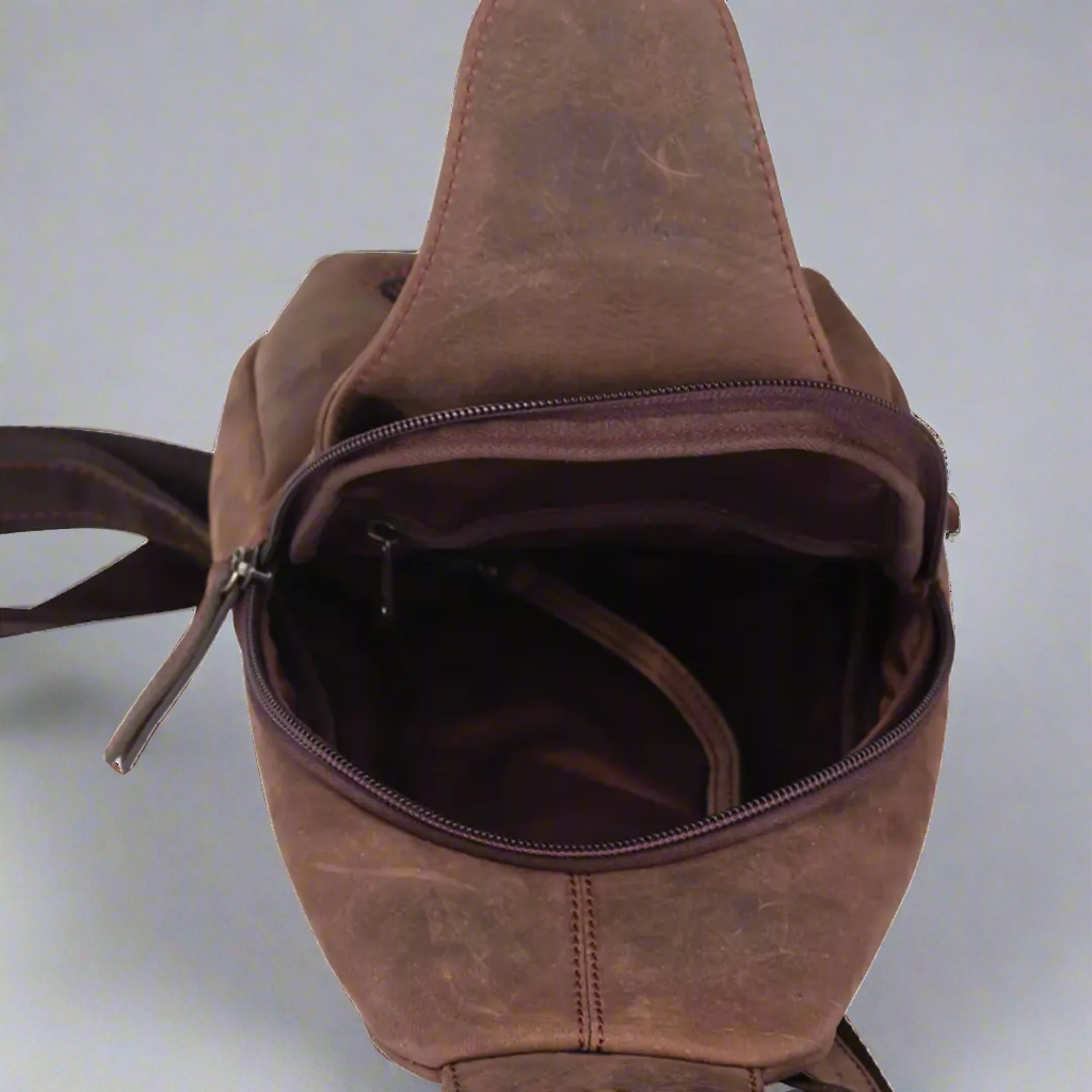 MET Off The Shoulder Leather Chest Bag Backpack - Stylish Crossbody Sling Bag for Women & Men - Perfect for Travel, Hiking, and Everyday Use