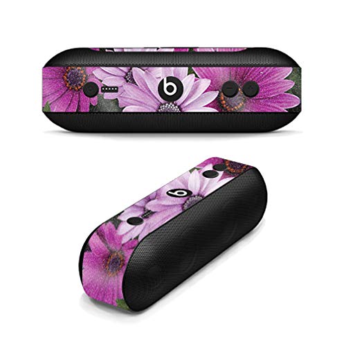 MightySkins Glossy Glitter Skin Cover for Beats Pill Plus Speaker - Purple Flowers Design | Protective & Durable High-Gloss Finish | Easy to Apply & Remove | Made in USA | Perfect for Home, Office & Travel Use