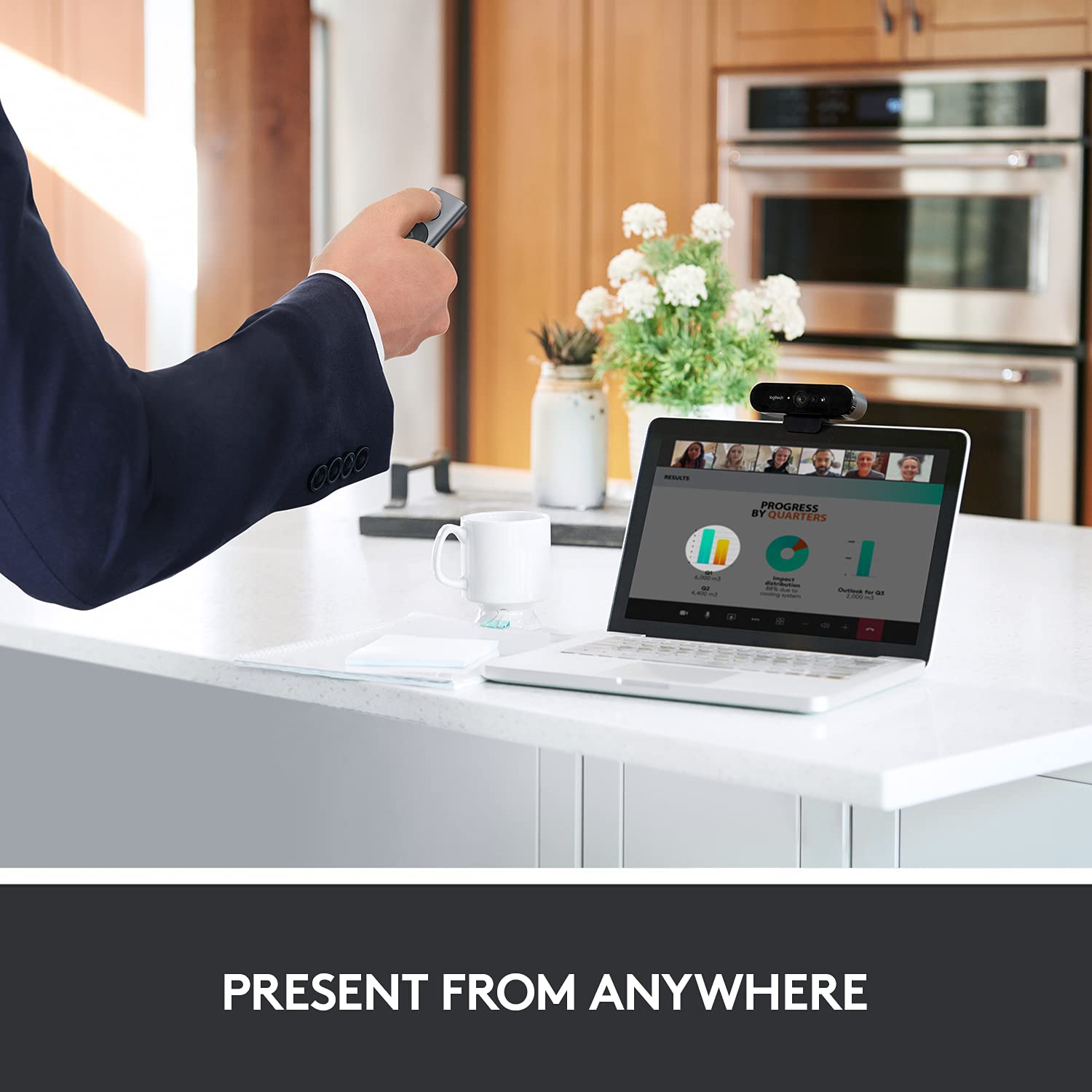 Logitech Spotlight Wireless Presentation Remote with Bluetooth - Advanced Digital Highlighting, 30M Range, Fast USB-C Charging - Compatible with PowerPoint, Keynote, Google Slides - Perfect for Business Meetings, Classroom Presentations & Remote Work