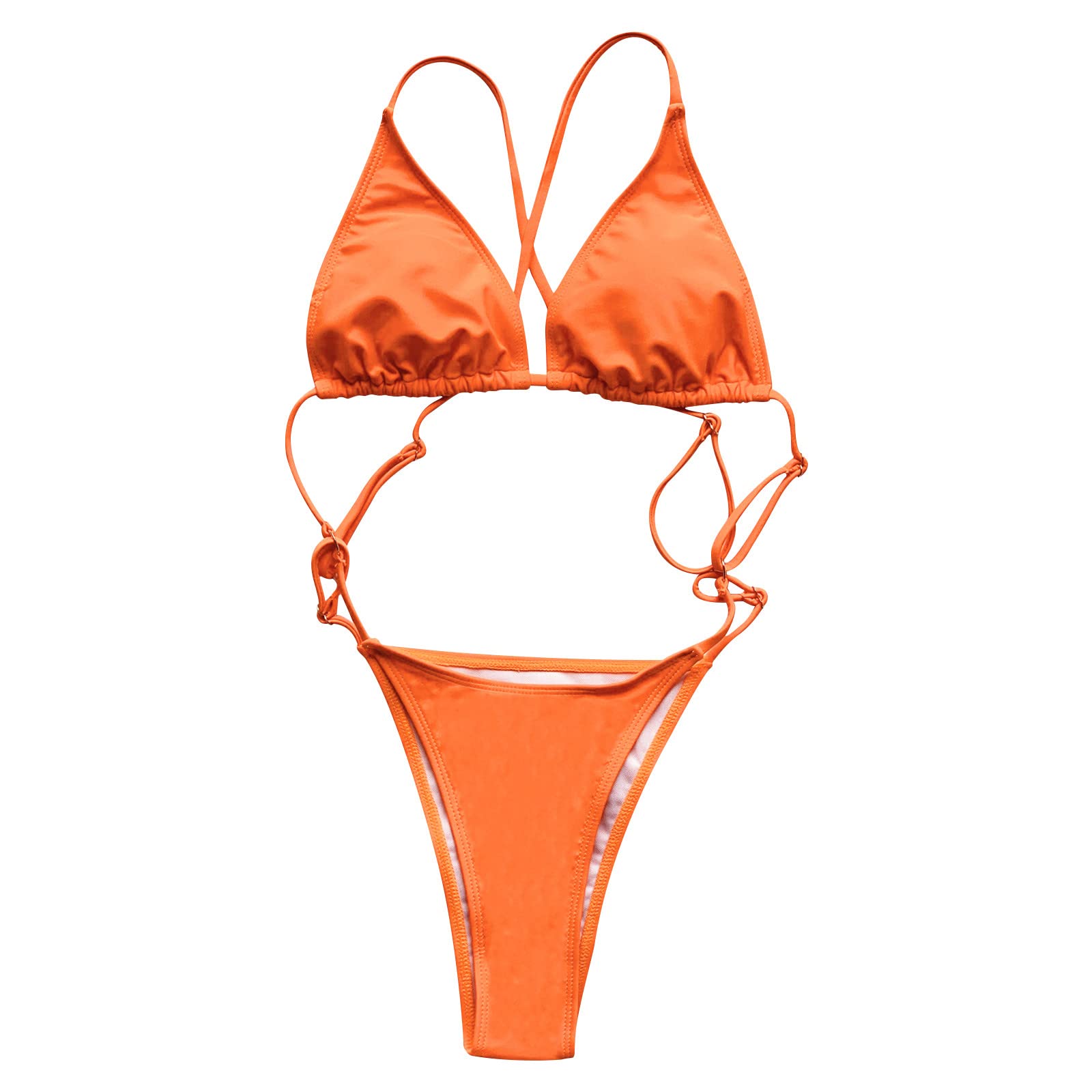 NaRHbrg Women's Sexy One Piece Bikini Swimsuits - High Cut Lace Up Swimwear with Thong Bottoms for Beach Vacation & Pool Party | Perfect for Summer Swim, Tropical Getaway and Water Sports