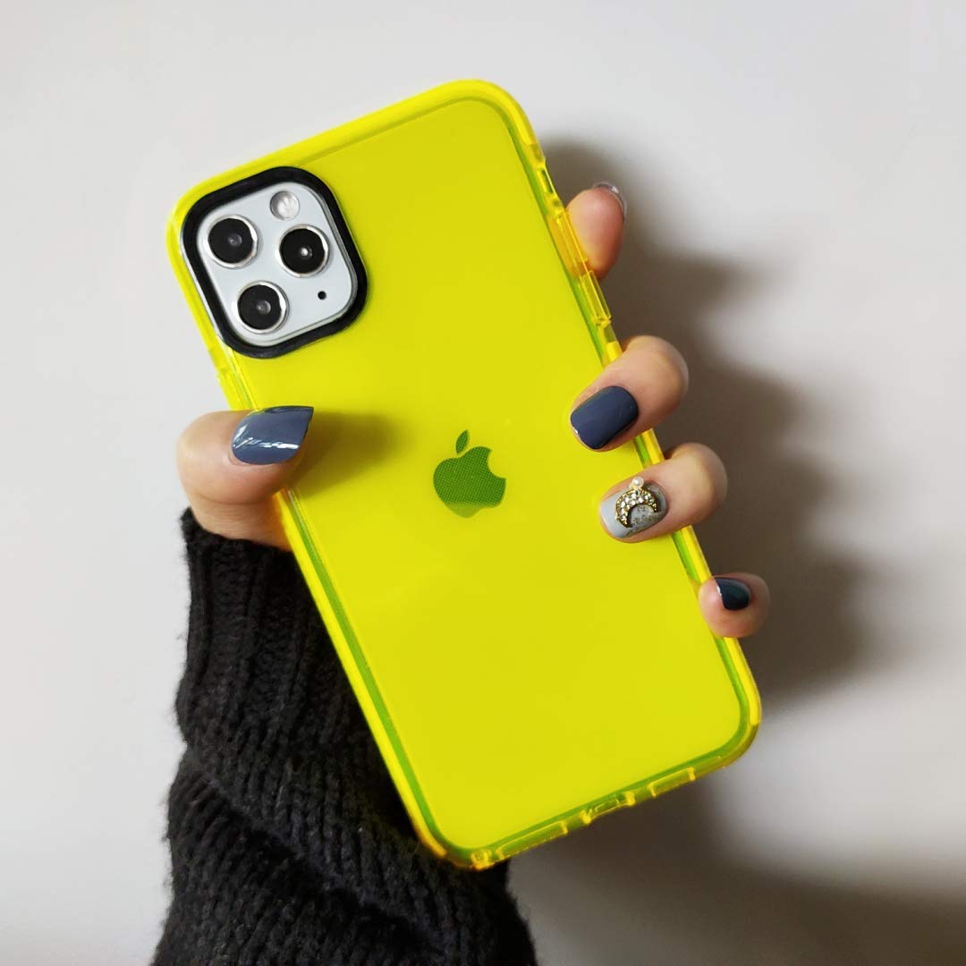 Shockproof Clear TPU Case for iPhone 11 Pro Max (6.5 Inch) - Slim Fit Soft Rubber Protective Cover with Shock-Absorbing Technology | Yellow | Perfect for Daily Use, Outdoor Activities & Travel Protection