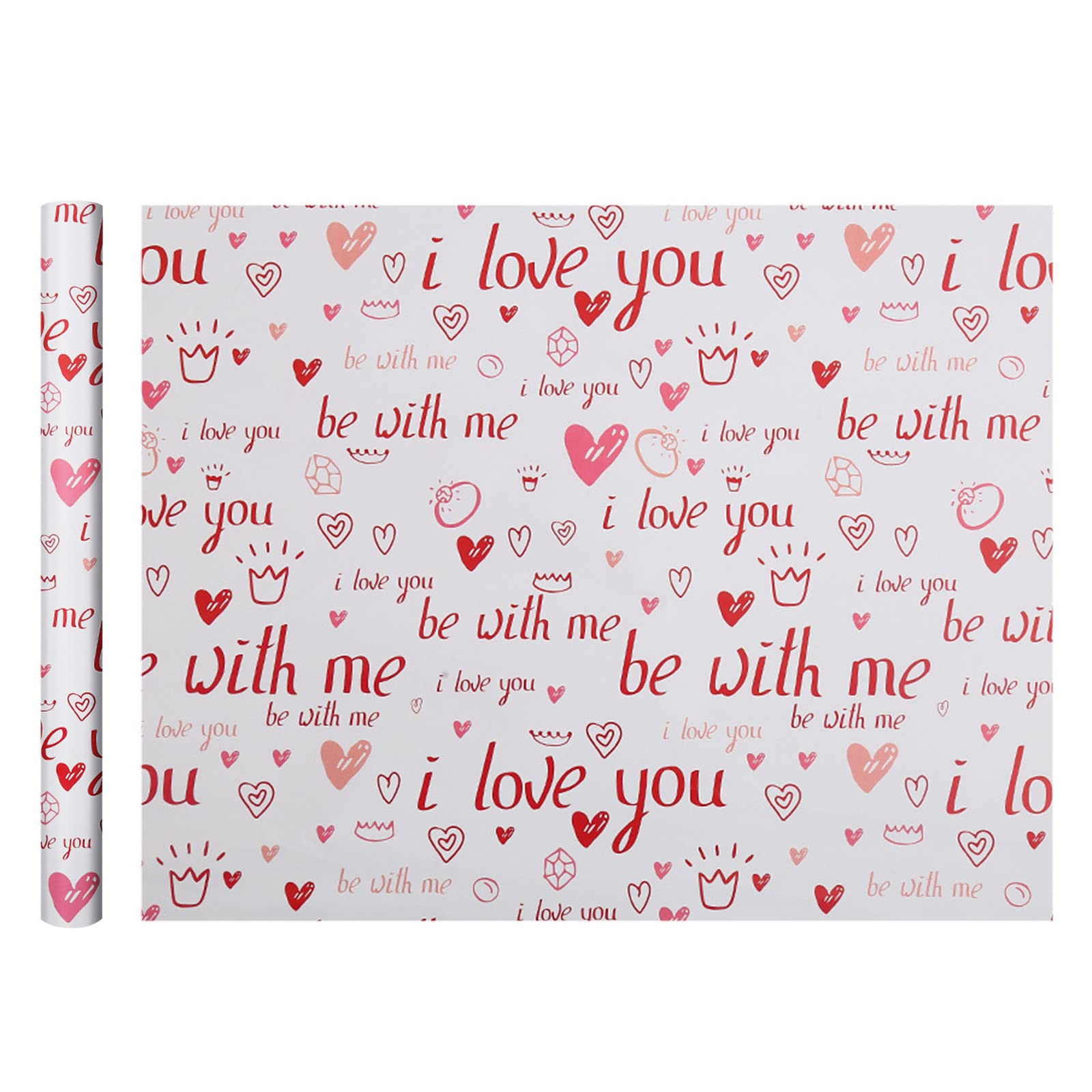 1PC 80g Valentine's Day Wrapping Paper Roll (70cm x 50cm) - Coated Gift Wrap for Valentine's, Party, Home DIY, and Creative Gift Wrapping Scenes