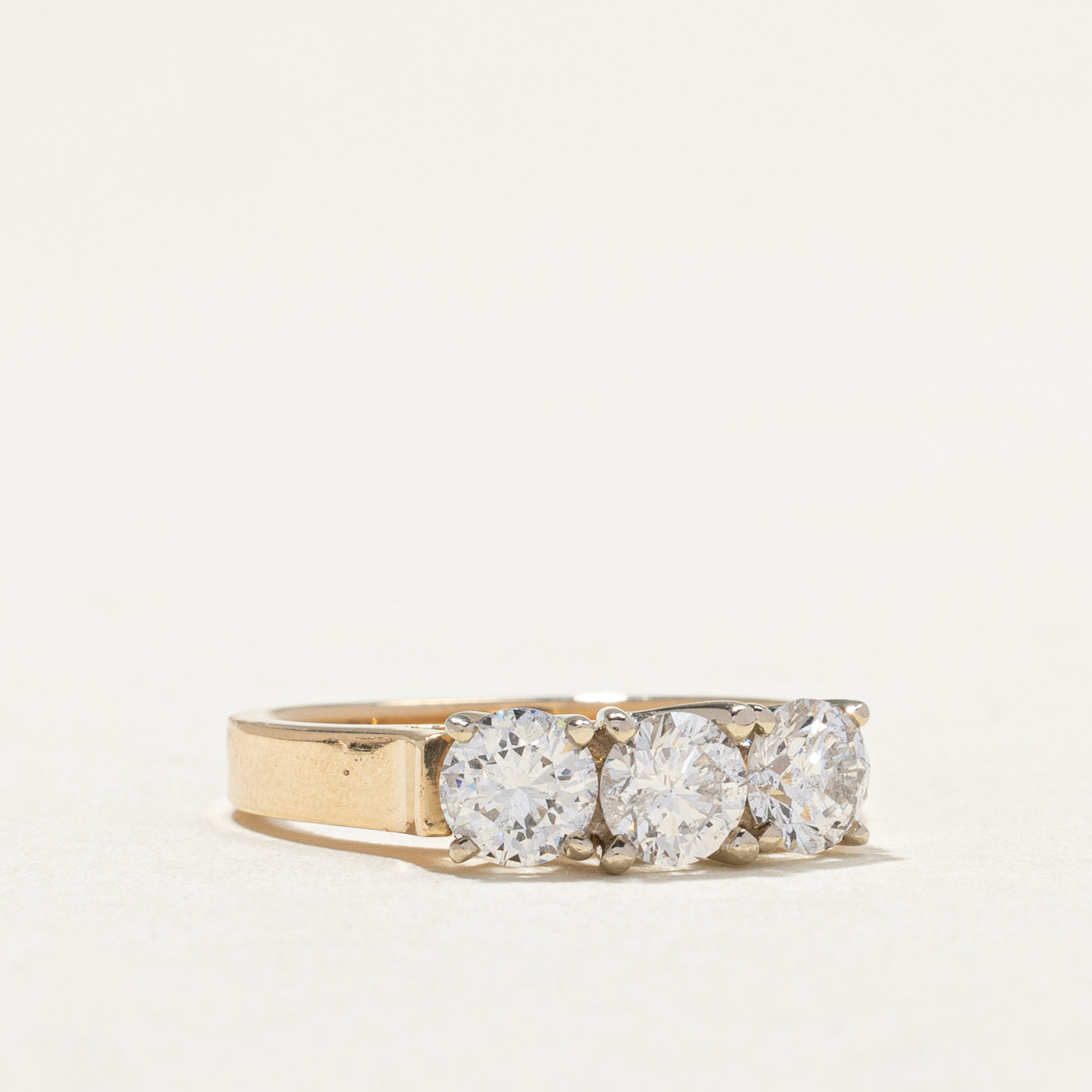 0.37ct Three Stone Diamond Ring | 0.72ctw Total Weight | Size 6 | Elegant Engagement & Wedding Band for Women | Perfect for Proposals, Anniversaries & Special Occasions