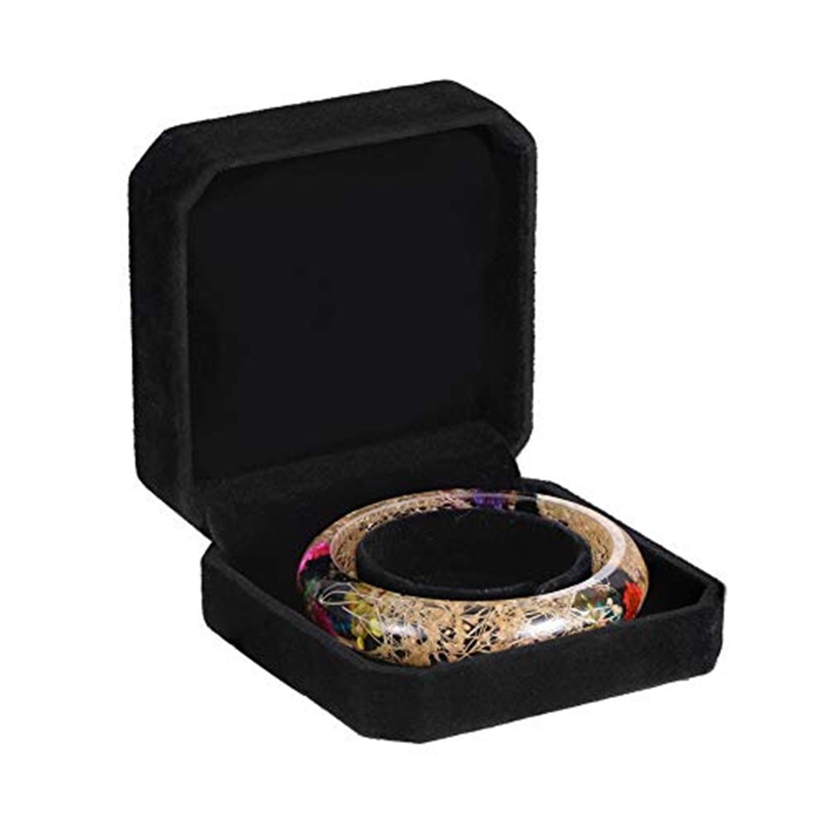 Joy.Box Velvet Bracelet Gift Box - Elegant Jewelry Display Case for Bracelets & Bangles (Black, 1pc) - Perfect for Gifting, Storage & Retail Presentation
