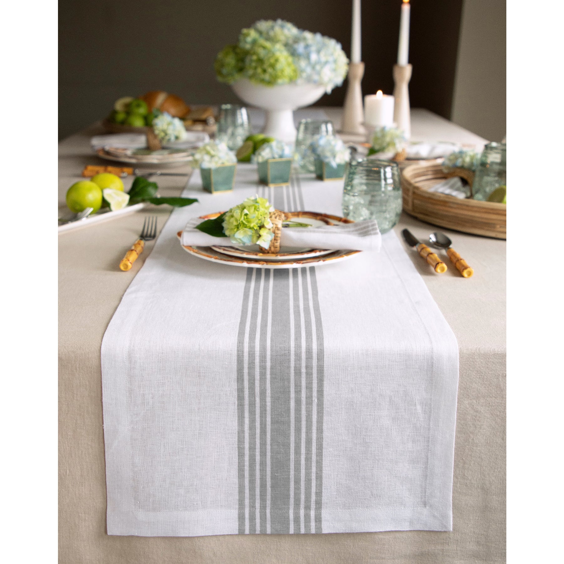Rustic Farmhouse Table Runner for Dining Room Decor - Cotton Linen Tablecloth for Farmhouse Style, Weddings, and Holiday Decorations