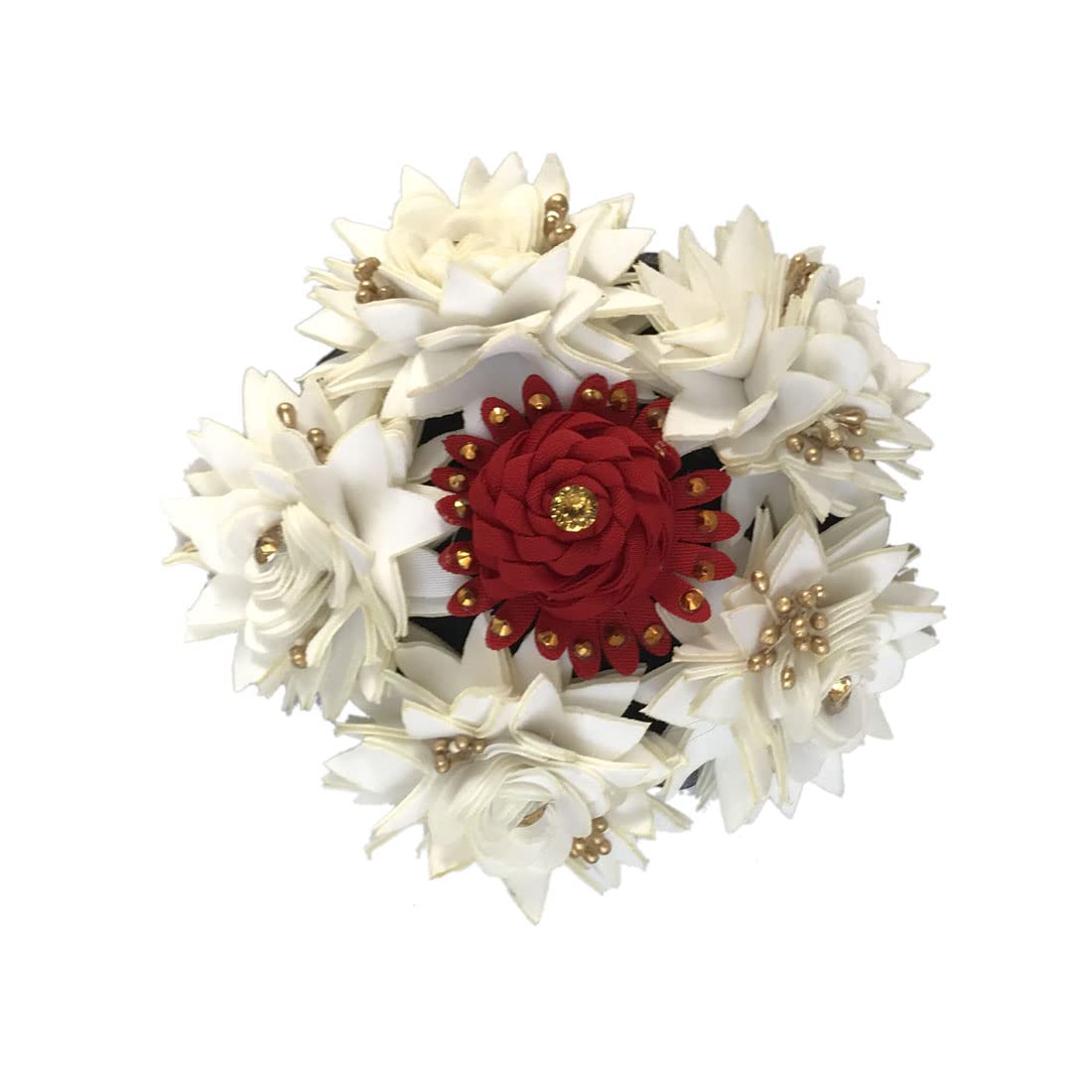 Arooman™ Hair Flower Gajra Bun - Elegant Floral Hair Accessories for Women | Perfect for Weddings, Parties & Special Occasions