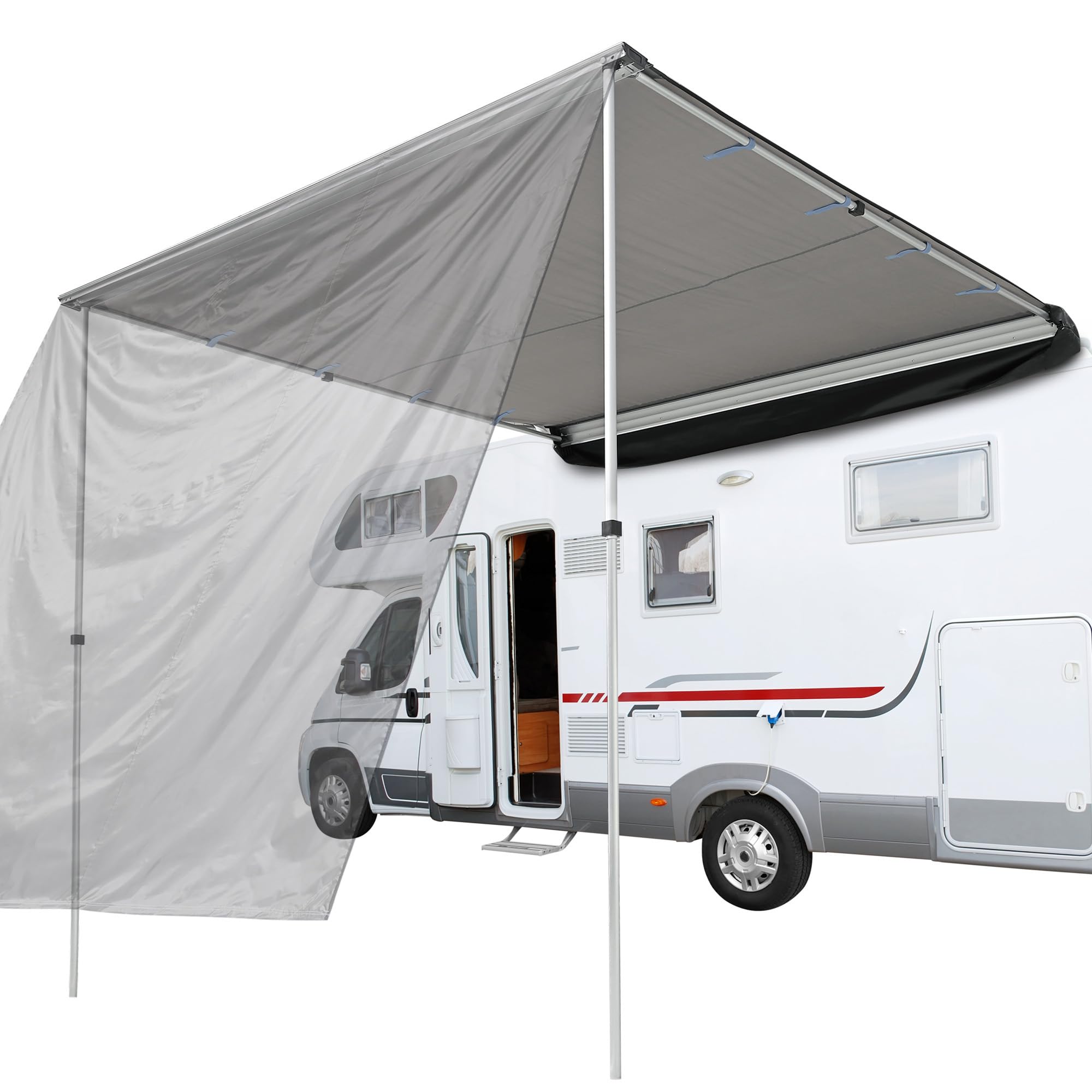 Yescom 7.6x8.5 Ft Car Side Awning with Removable Side Walls - Rooftop Pull-Out Tent Shelter for Camping, Overlanding & Outdoor Adventures