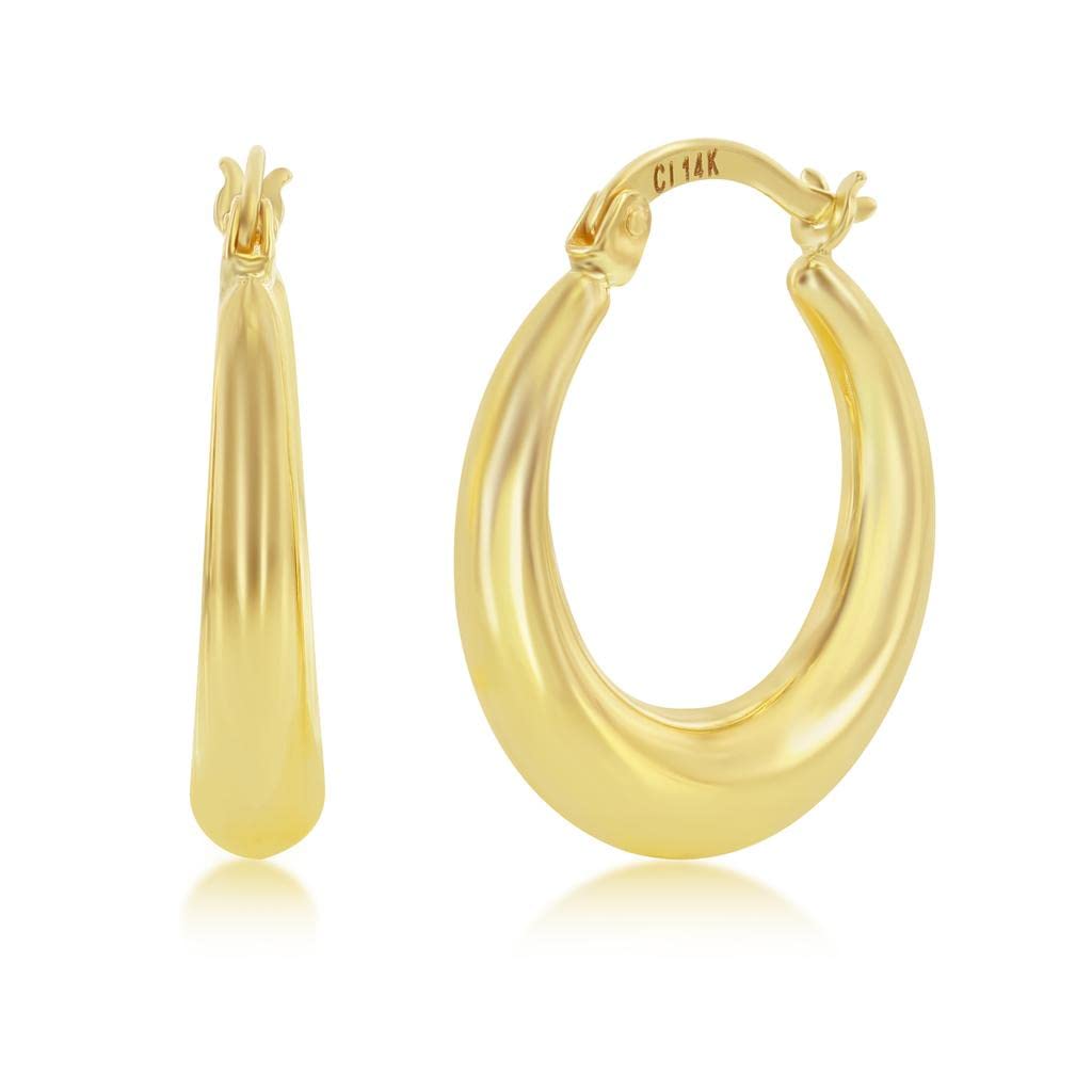 14K Solid Gold Hoop Earrings for Women - Hypoallergenic Real 14 Karat Gold Hoops | Handmade Luxury Jewelry Gift for Her | Perfect for Everyday Wear, Parties & Special Occasions