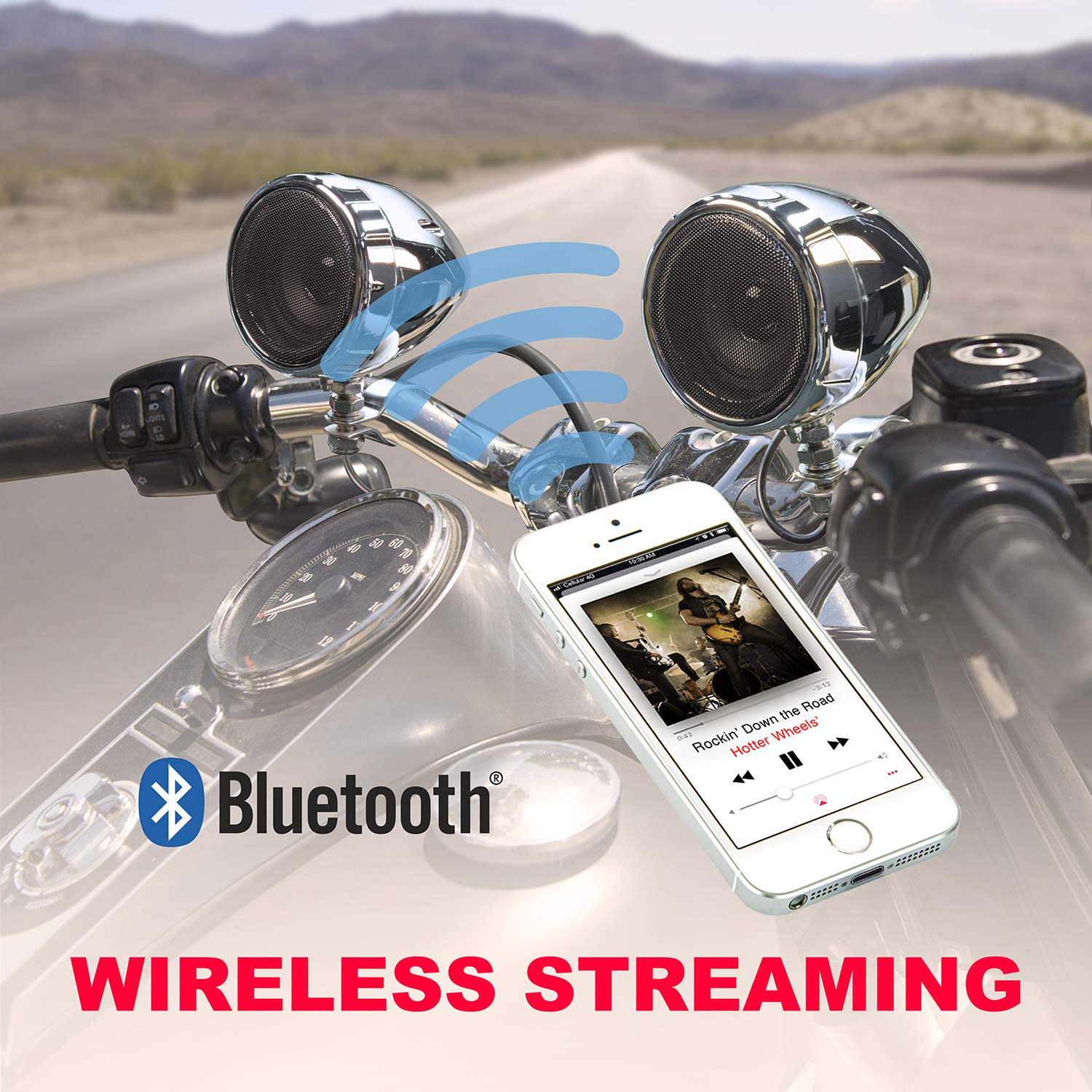 BOSS Audio Systems MC420B 3 Inch Waterproof Motorcycle Speakers with Class D Amplifier - Weatherproof ATV/UTV Sound System with Volume Control & Tweeter Compatibility - Perfect for Outdoor Adventures, Road Trips and Off-Road Vehicles