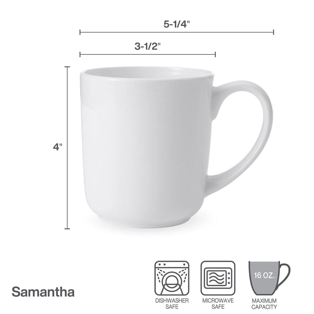 Samantha Set of 4 Ceramic Coffee Mugs - Elegant Tea Cups for Home, Office, or Gift - Perfect for Morning Coffee, Afternoon Tea, and Hot Chocolate