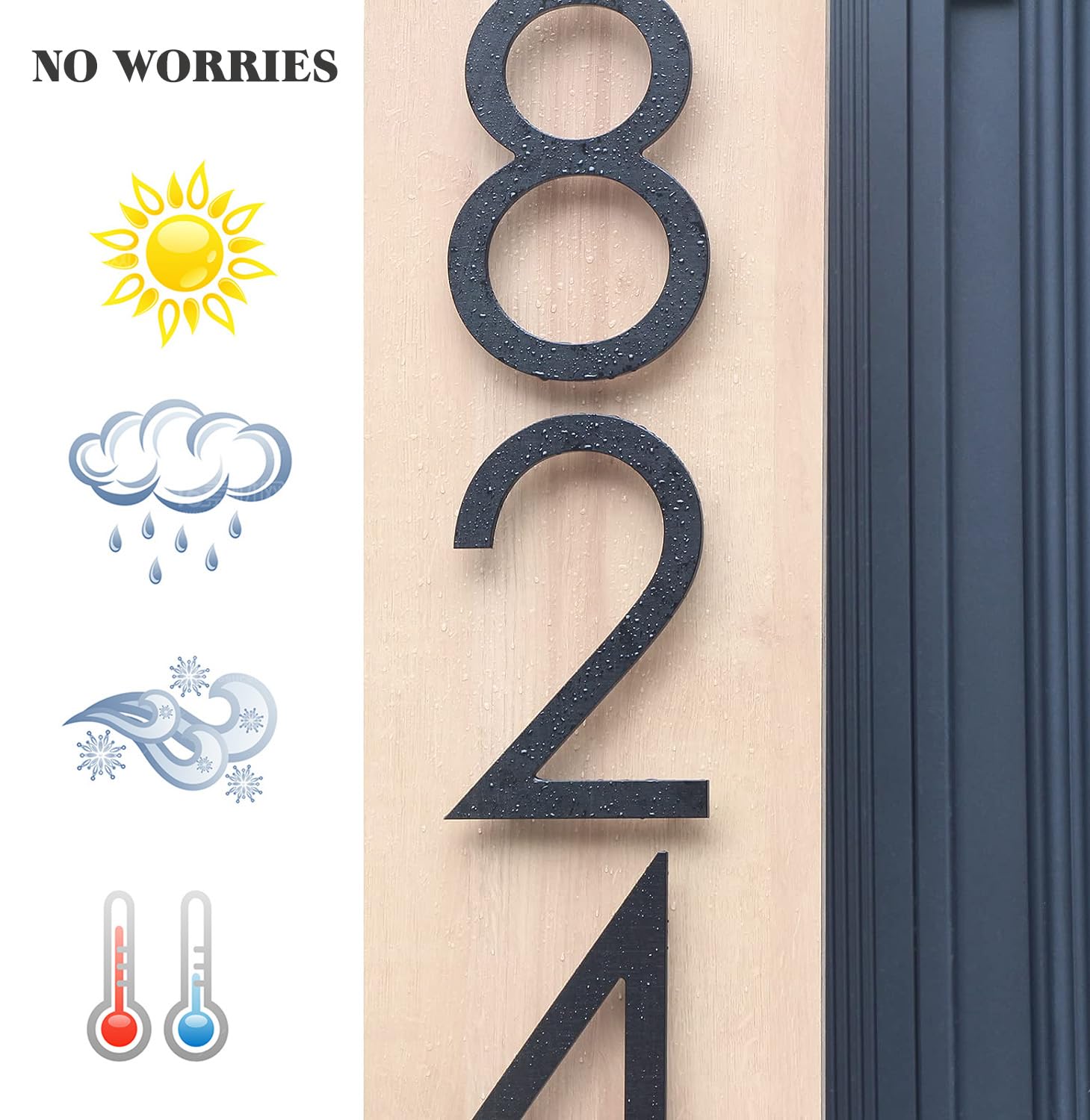 10 Inch Large Floating Modern House Numbers - Black Acrylic Address Plaque Sign for Outdoor Home (Set of 1) | Enhance Curb Appeal & Easy Identification for Mail Delivery, Visitors & Emergency Services