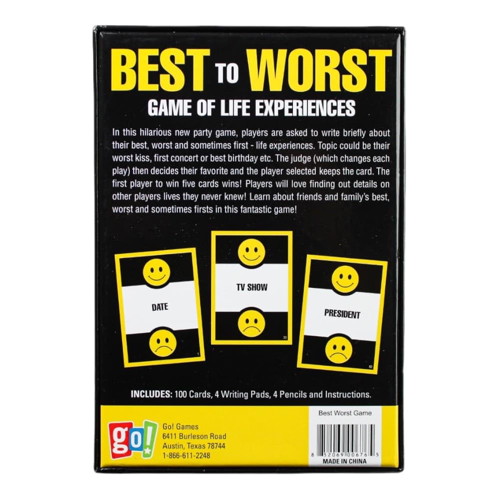 Go! Games - Fun Party & Family Card Game for All Ages | Best or Worst Challenge | Perfect for Game Nights, Travel & Social Gatherings
