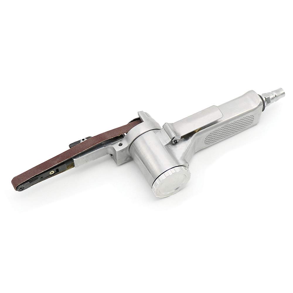 Steel Silver Air Belt Sander for Woodworking - Pneumatic Sanding Tool with Sanding Belt for Air Compressor | Perfect for Furniture Polishing & DIY Projects