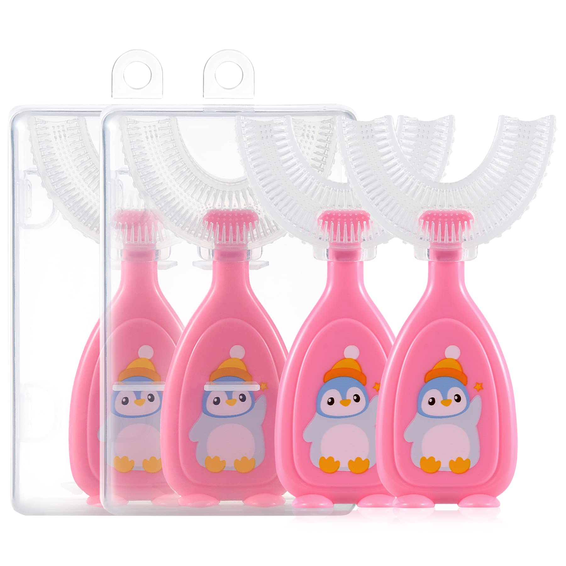 Zuzuxia Kids U-Shaped Toothbrush - Soft Food Grade Silicone 360° Toothbrush for Toddlers & Babies | Gentle Teeth Cleaning for Kids | Perfect for Home, Travel & School Use