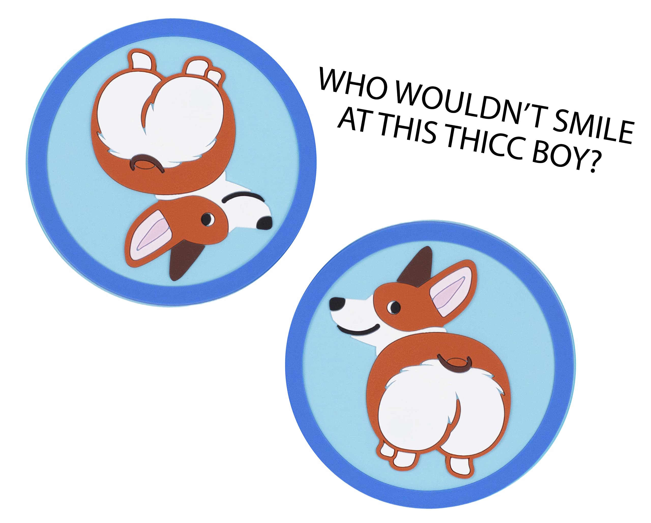 4 Pack Funny Dog Butt Silicone Drink Coasters - Non-Slip Corgi Coasters for Coffee Tables, Unique Gifts for Dog Lovers & Women - Perfect for Home, Office, and Party Use
