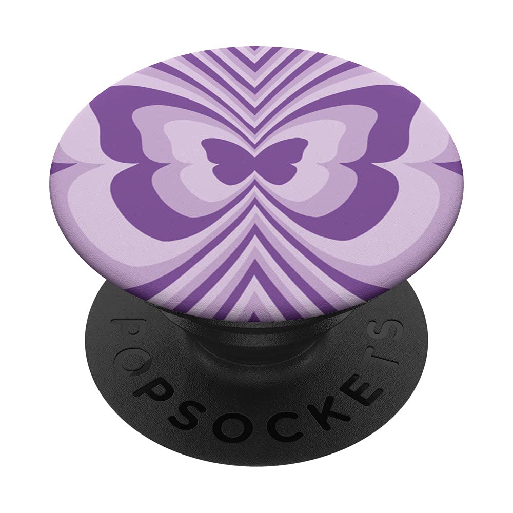 Preppy Aesthetic Purple Love Heart Coffee Latte Butterfly PopSockets Swappable PopGrip for iPhone & Samsung - Cute Phone Grip Stand for Girls, Perfect for Coffee Lovers & Aesthetic Accessories