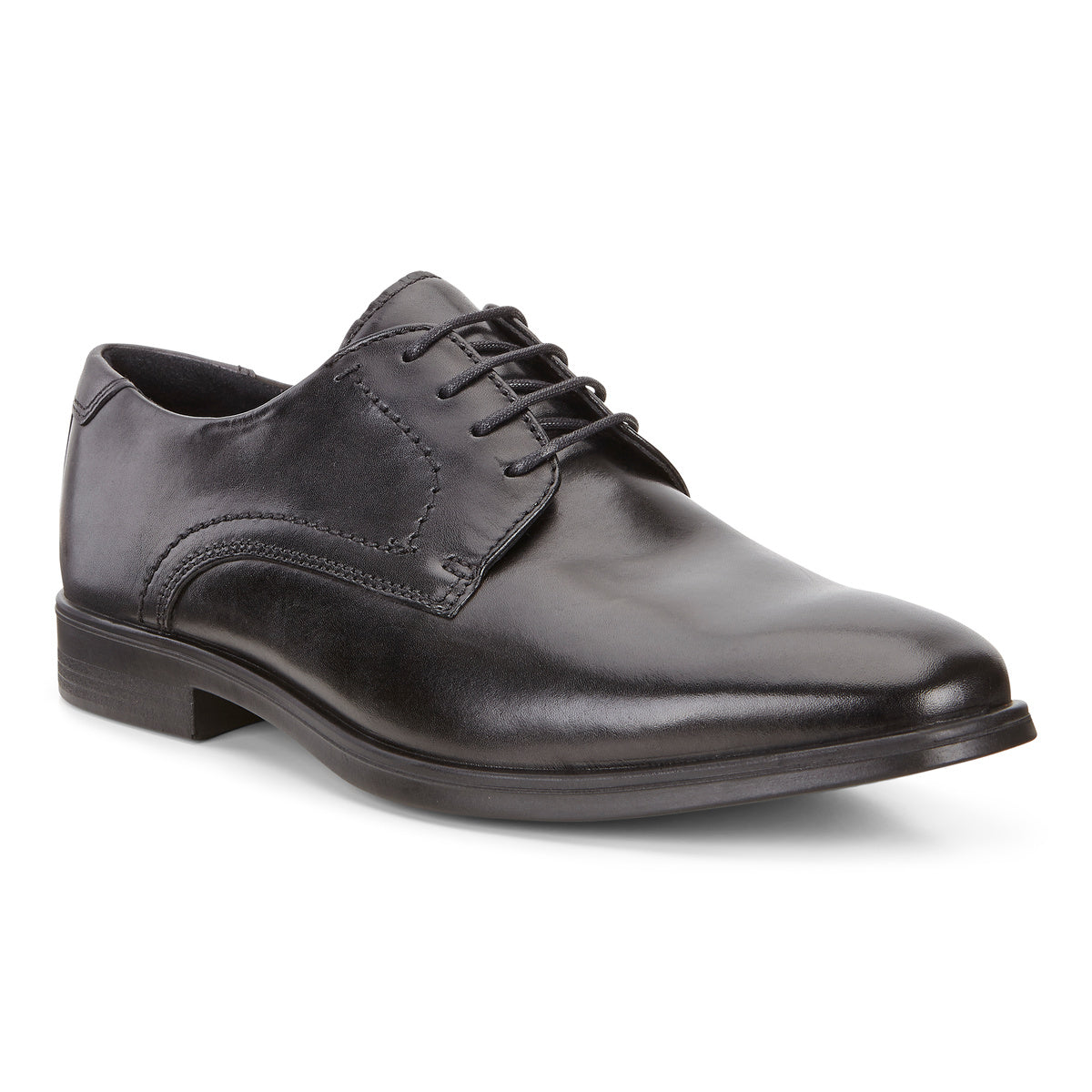 ECCO Men's Melbourne Black/Magnet Leather Loafers - Comfortable Slip-On Dress Shoes for Business, Office & Casual Wear
