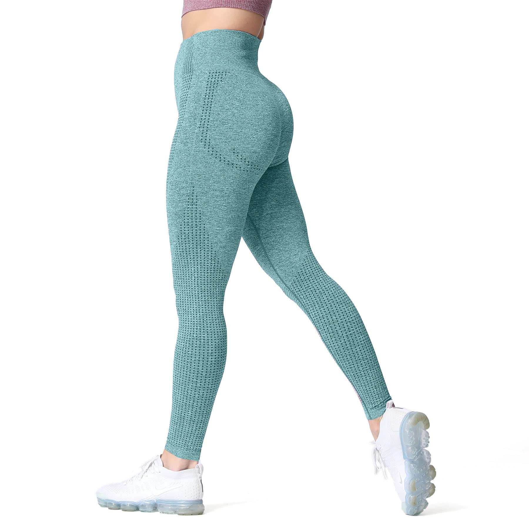Aoxjox Women's High Waist Seamless Yoga Pants - Tummy Control Workout Leggings for Gym, Running & Fitness | Comfortable & Stretchy Activewear for Women