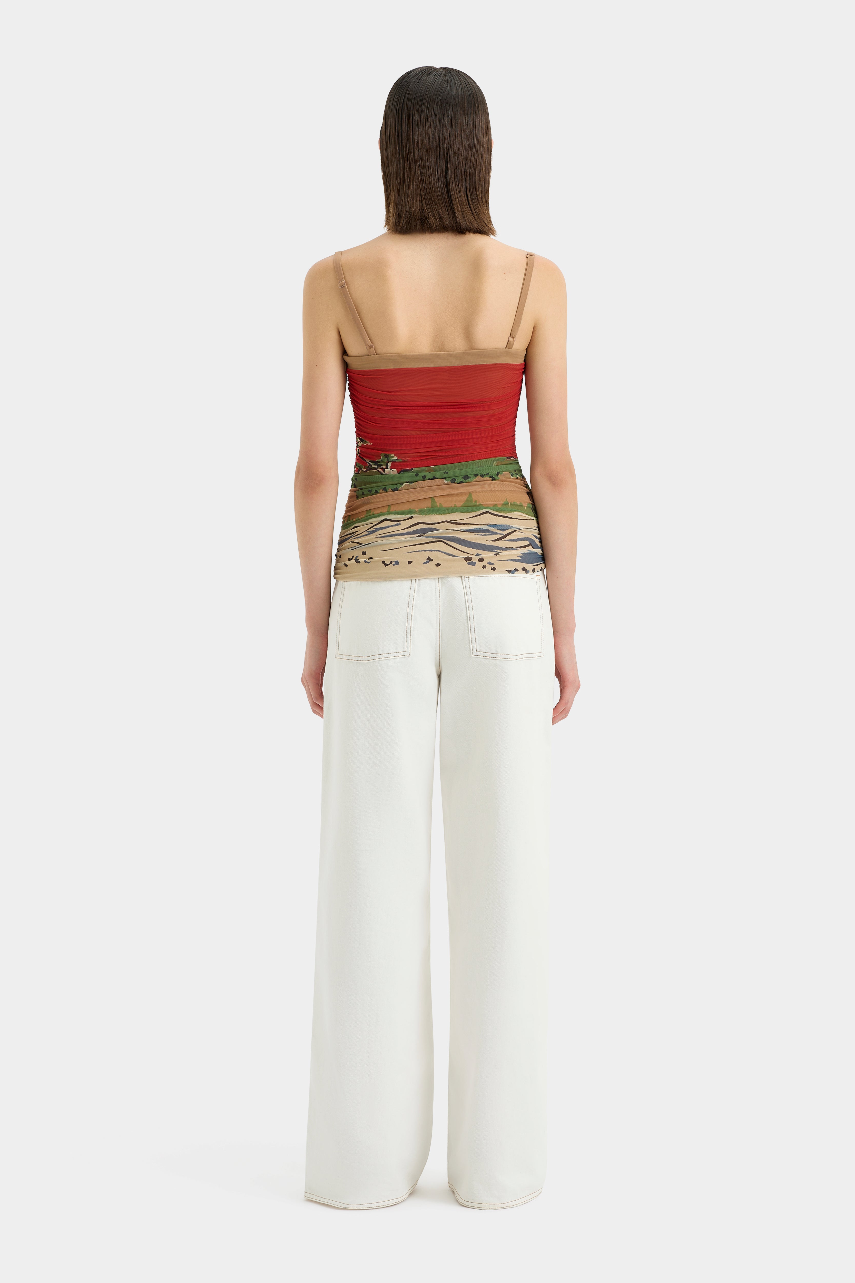 Redwood Ruched Cami Top for Women - Stretchy Sleeveless Tank with Adjustable Straps - Perfect for Layering, Casual Outfits & Summer Wardrobe