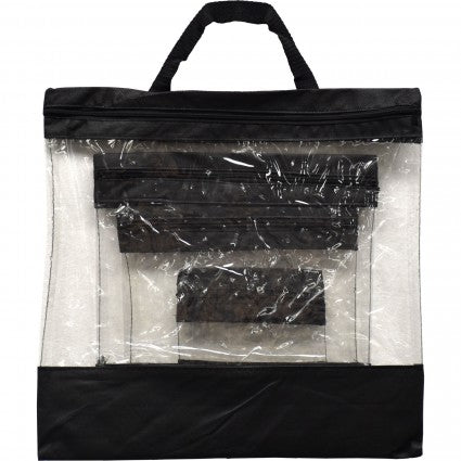 Clear Zippered Storage Bags - 4 Pack | Airtight Food & Travel Organizer for Snacks, Toiletries & Small Items | BPA-Free Plastic Bags for Kitchen, Office & Camping